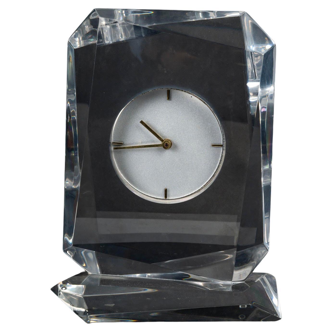 Reloj de sobremesa de plexiglás, diseño de los años 70.