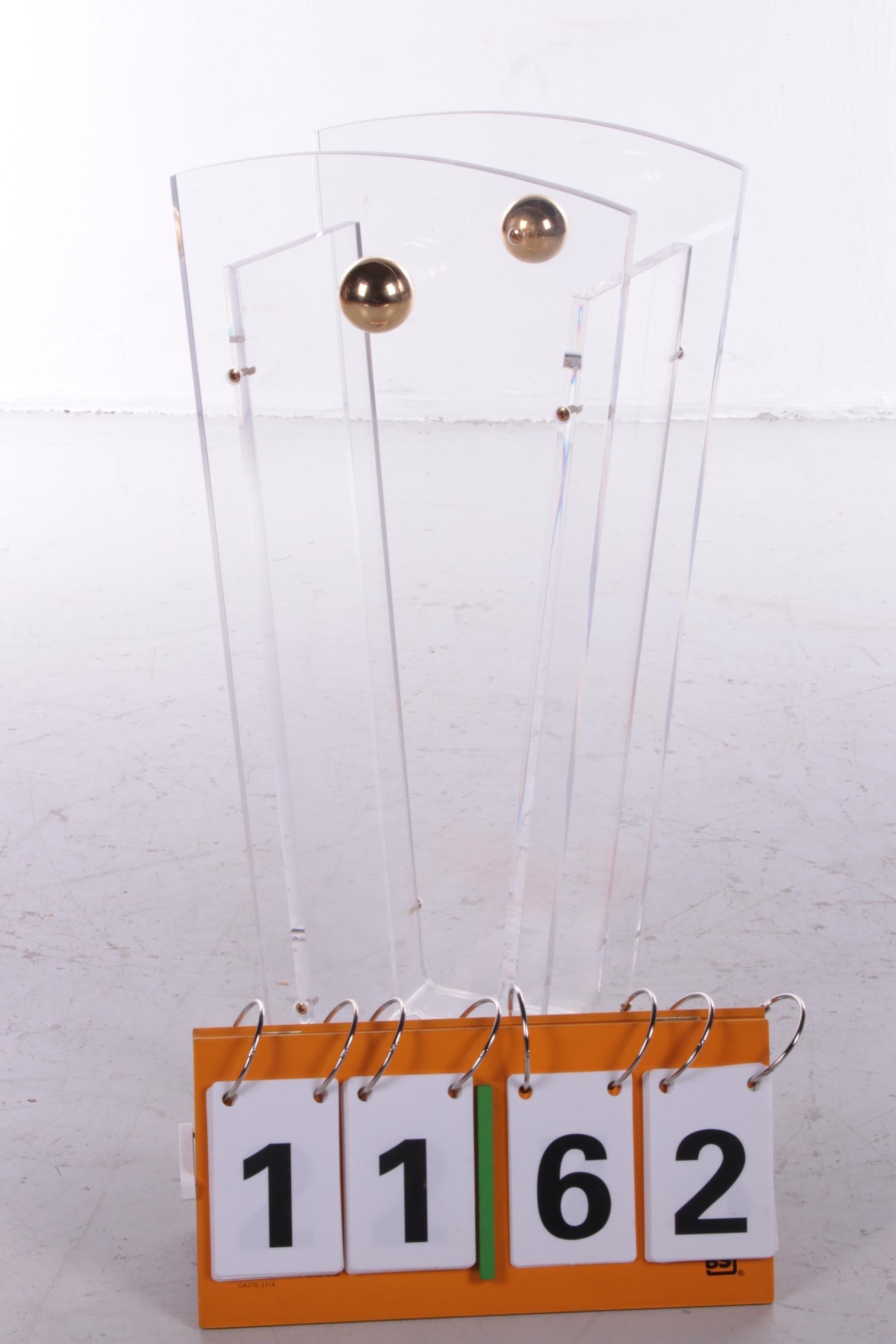 American Lutcite or Plexiglass Umbrella Stand Charles Hollis Jones with Brass Accents   For Sale