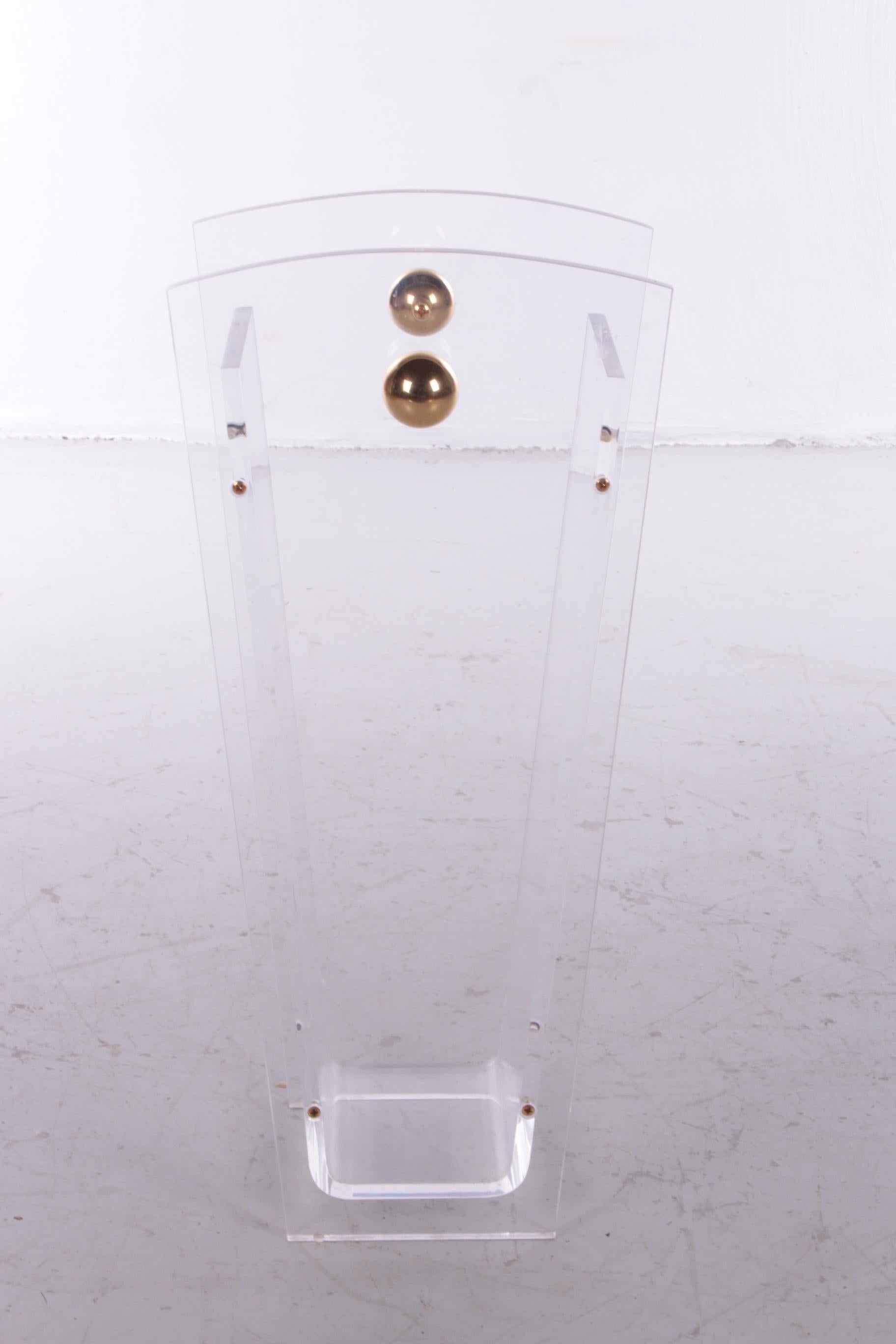 Lutcite or Plexiglass Umbrella Stand Charles Hollis Jones with Brass Accents   For Sale 1
