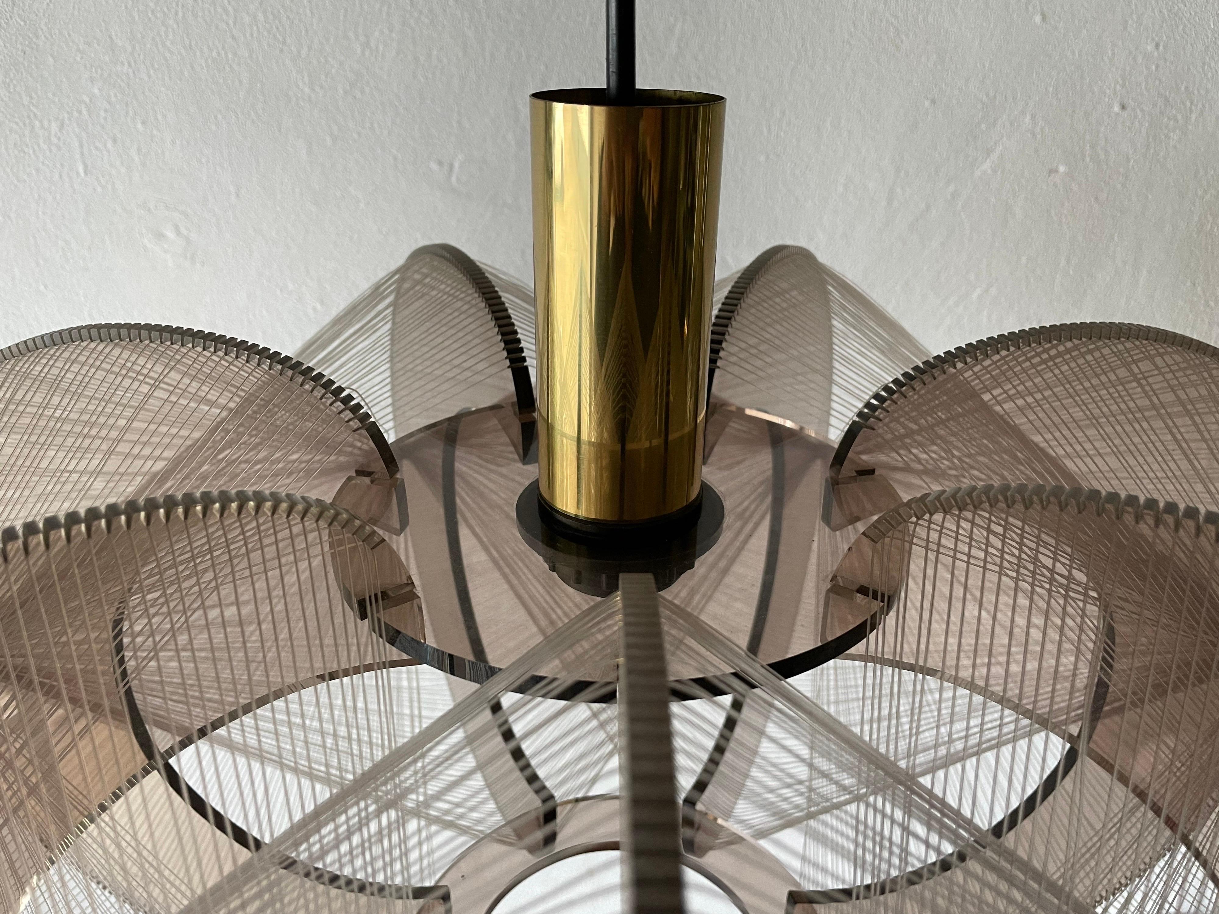 Plexiglass & Wired Pendant Lamp by Paul Secon for Sompex, 1970s, Germany In Good Condition In Hagenbach, DE