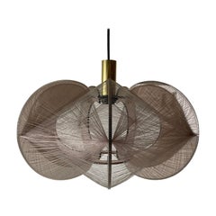 Lampe suspendue en plexiglas et fil métallique de Paul Secon pour Sompex, 1970, Allemagne