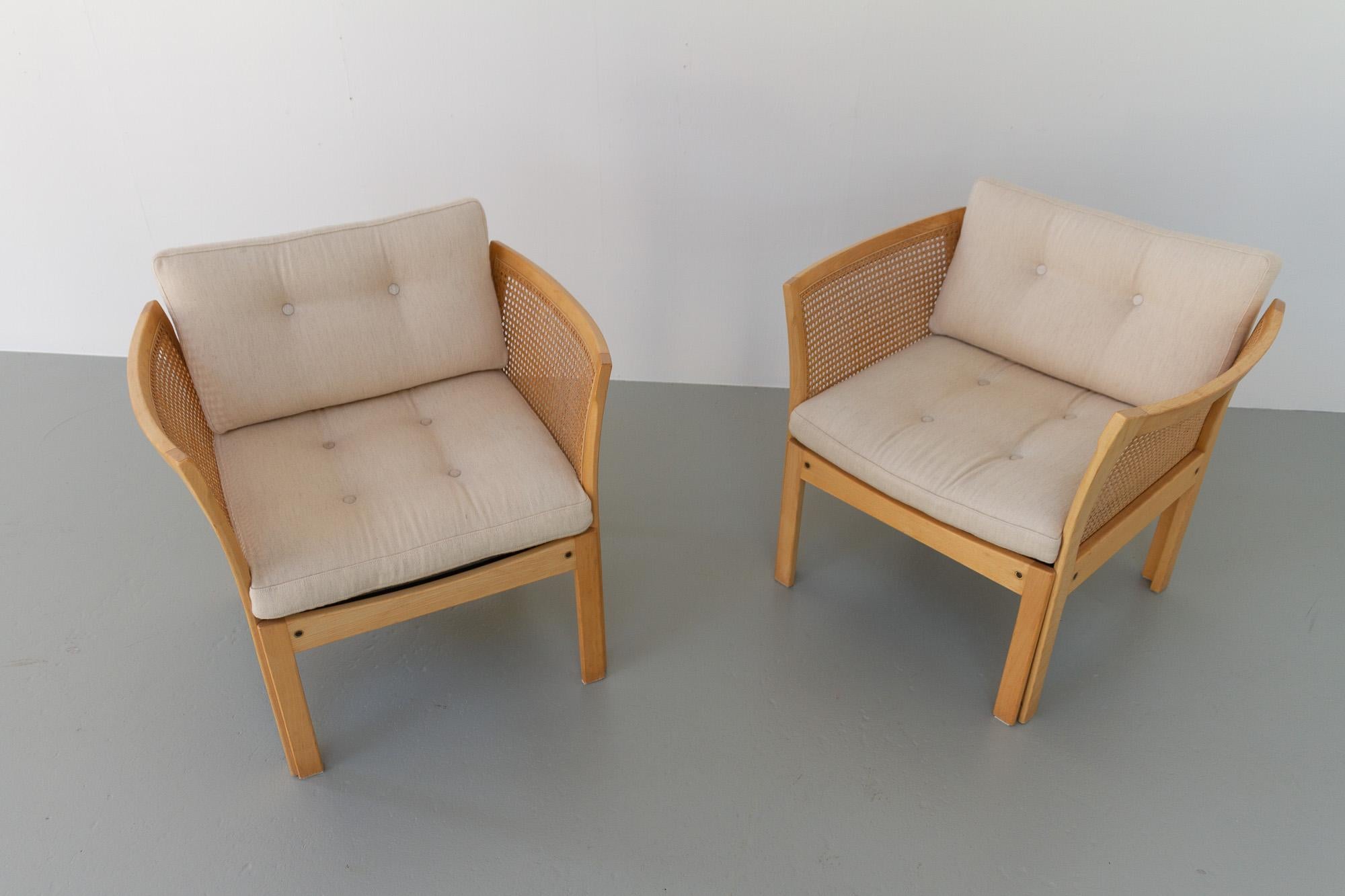 Scandinavian Modern Plexus Easy Chairs by Illum Wikkelsø for CFC Silkeborg 1970s, Set of 2 For Sale