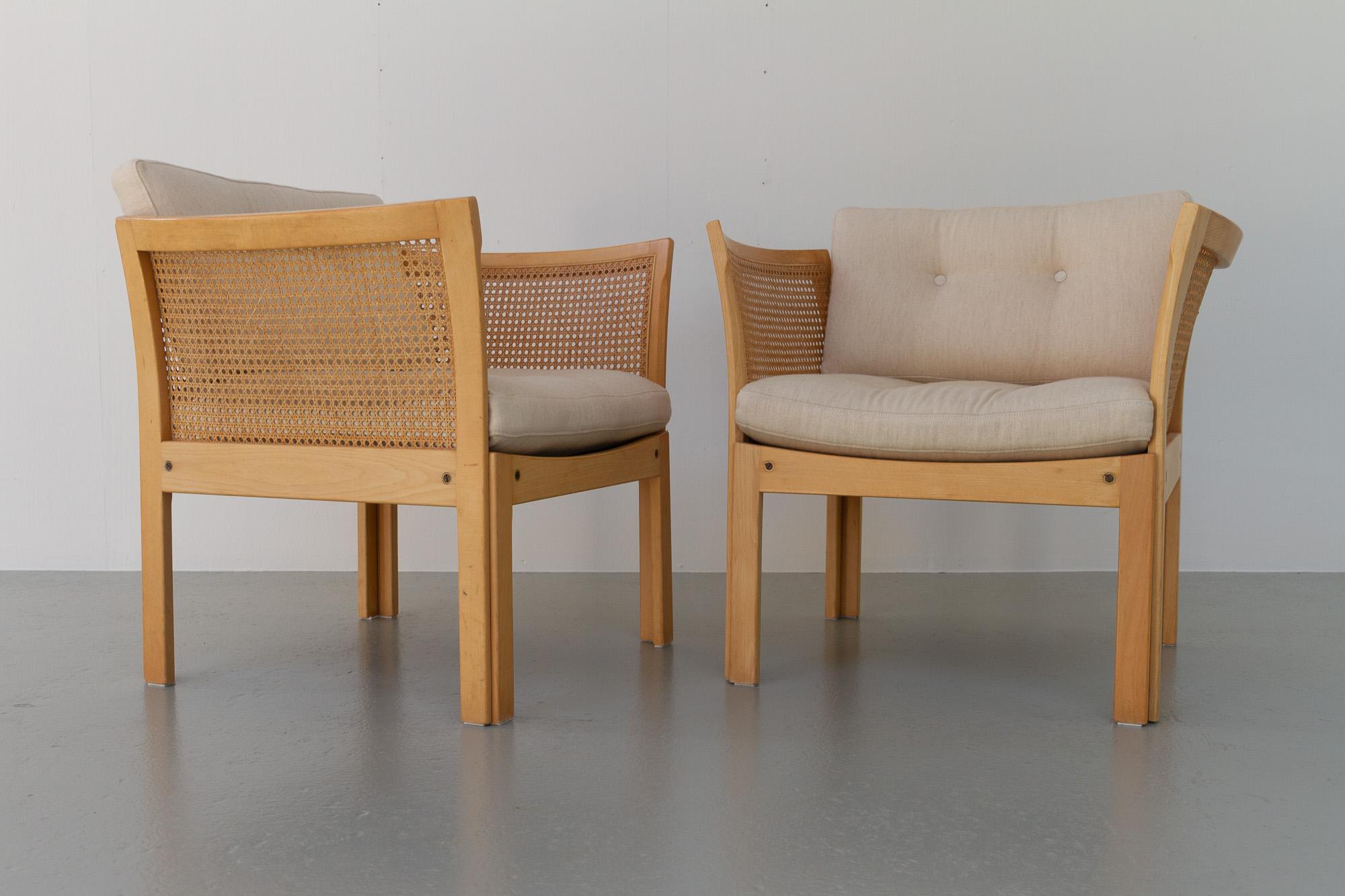 Plexus Easy Chairs by Illum Wikkelsø for CFC Silkeborg 1970s, Set of 2 In Good Condition For Sale In Asaa, DK