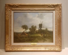 Walking on the farm, P.L.F. Kluyver, peinture à l'huile/toile romantique