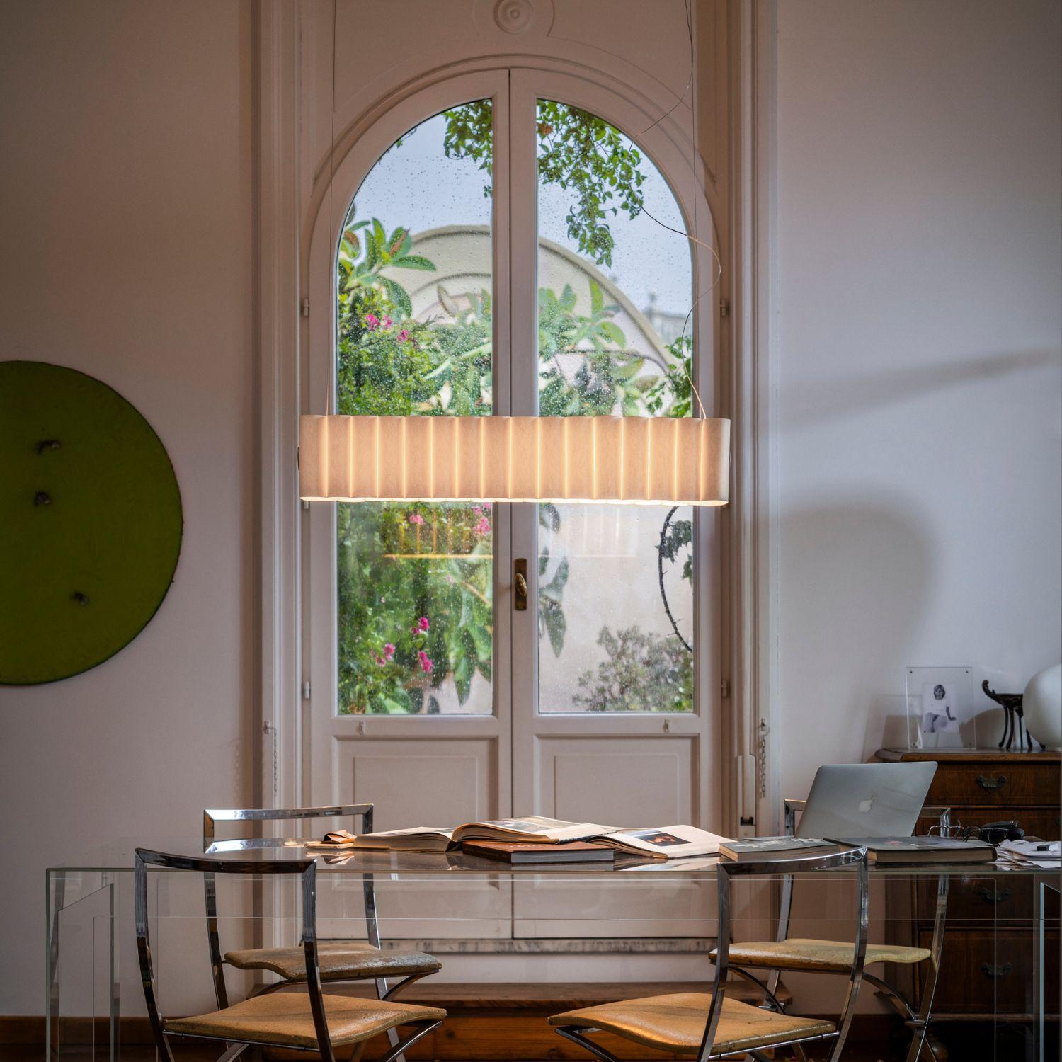 Spazzolato Lampada a sospensione in carta italiana 'Pli' per Foscarini in vendita