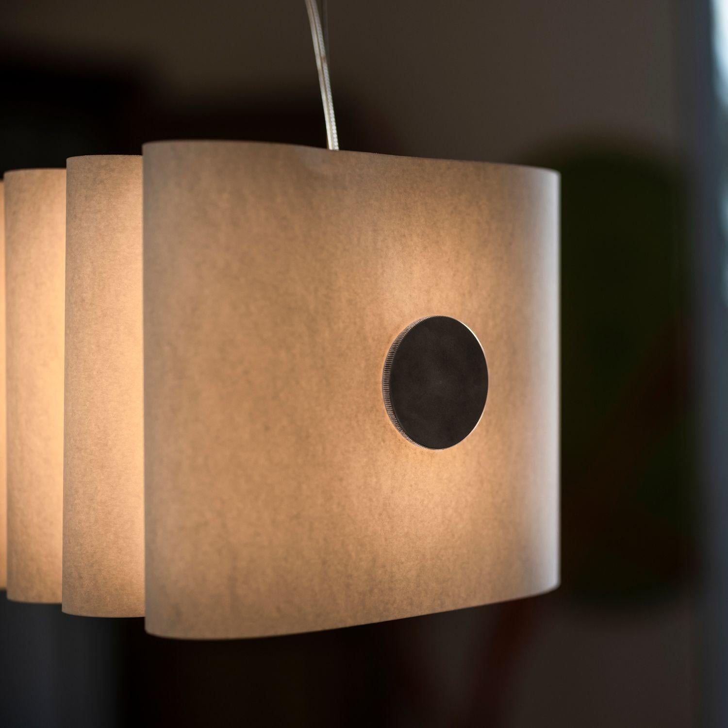 Alluminio Lampada a sospensione in carta italiana 'Pli' per Foscarini in vendita