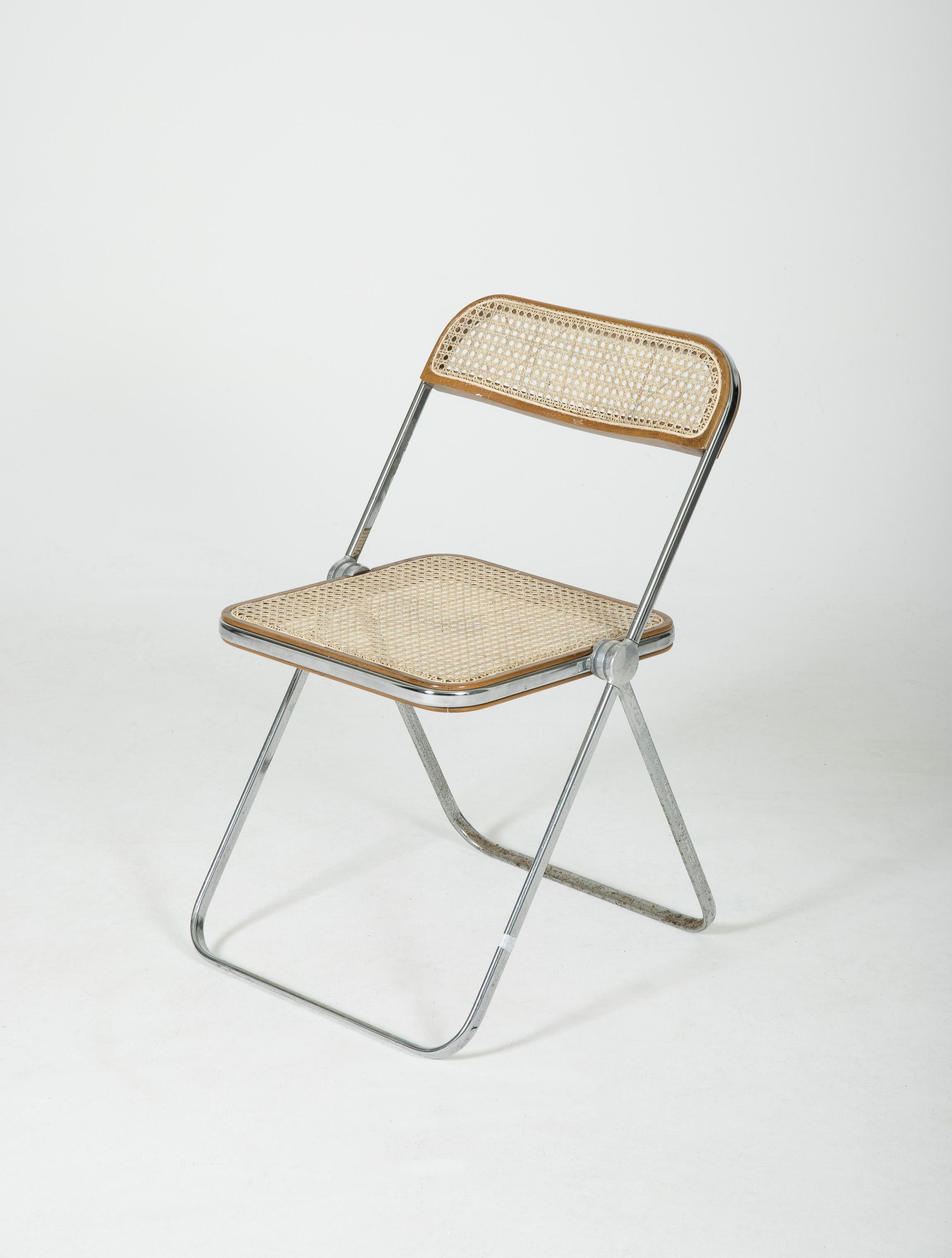 20th Century Plia Chair With Cane And Metal