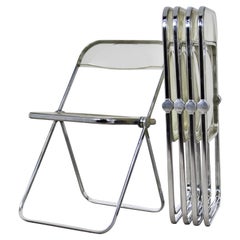 Plia Folding Chair by Giancarlo Piretti for Castelli, 1970s Set 5