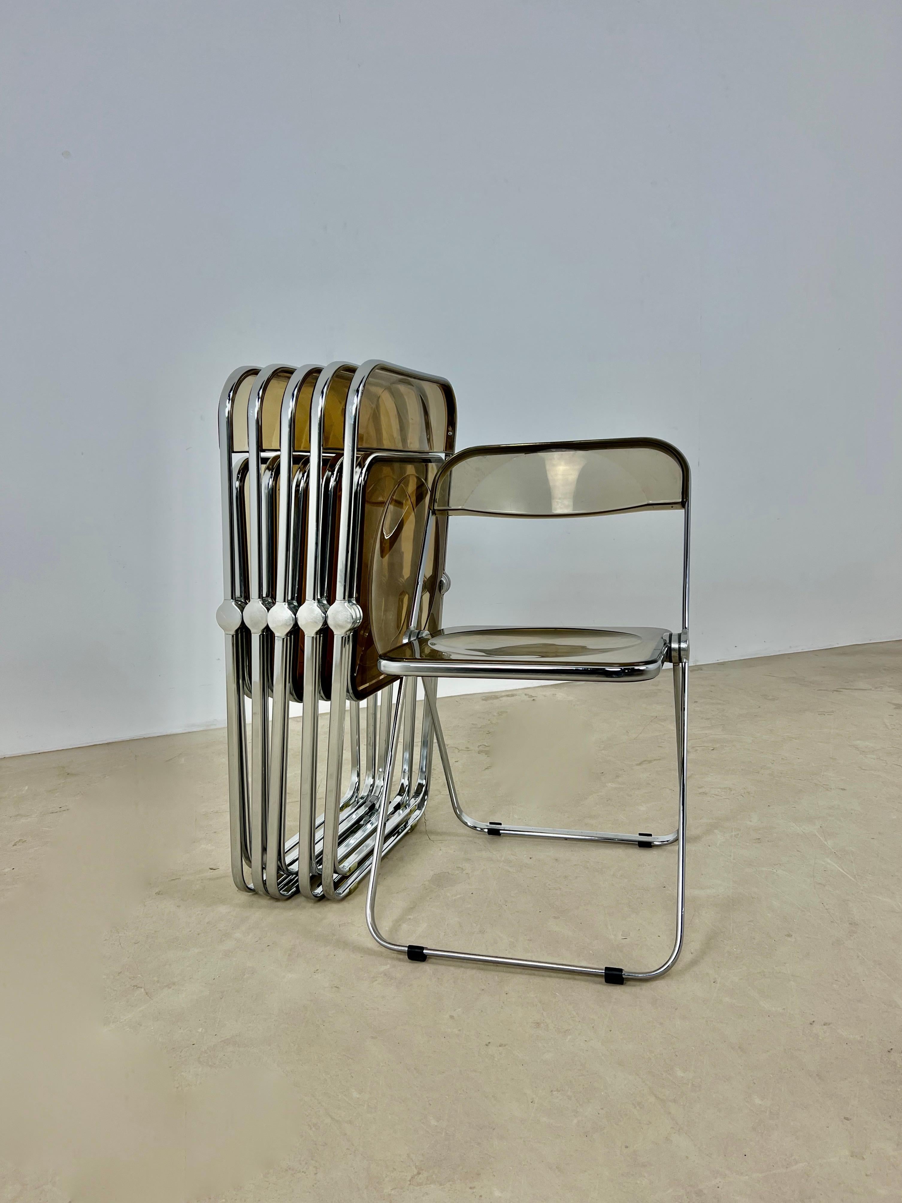 Plia Folding Chair by Giancarlo Piretti for Castelli, 1970s Set 6 4