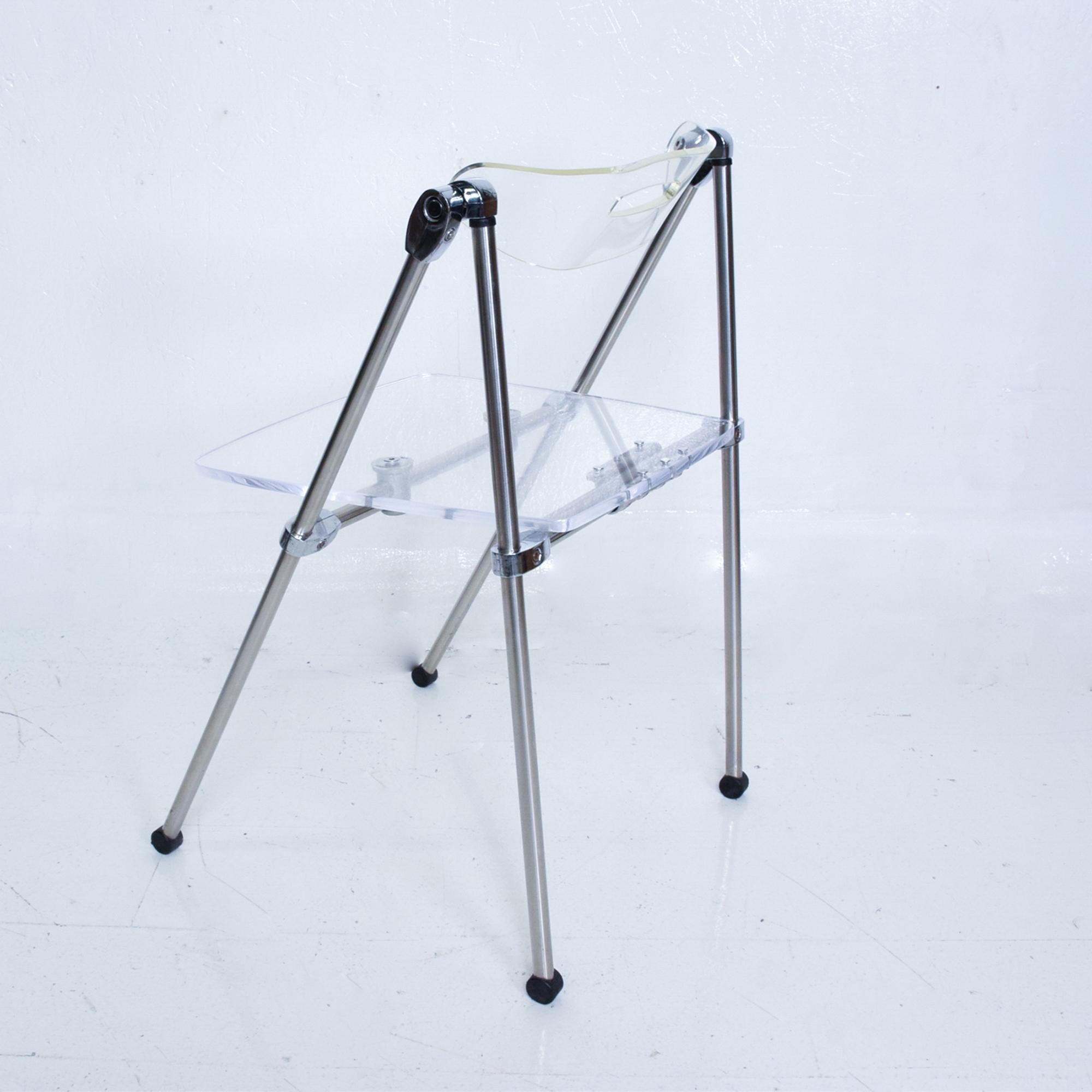 Plia Folding Chair Lucite and Chrome after Giancarlo Piretti Castelli,  Italy 1970s at 1stDibs