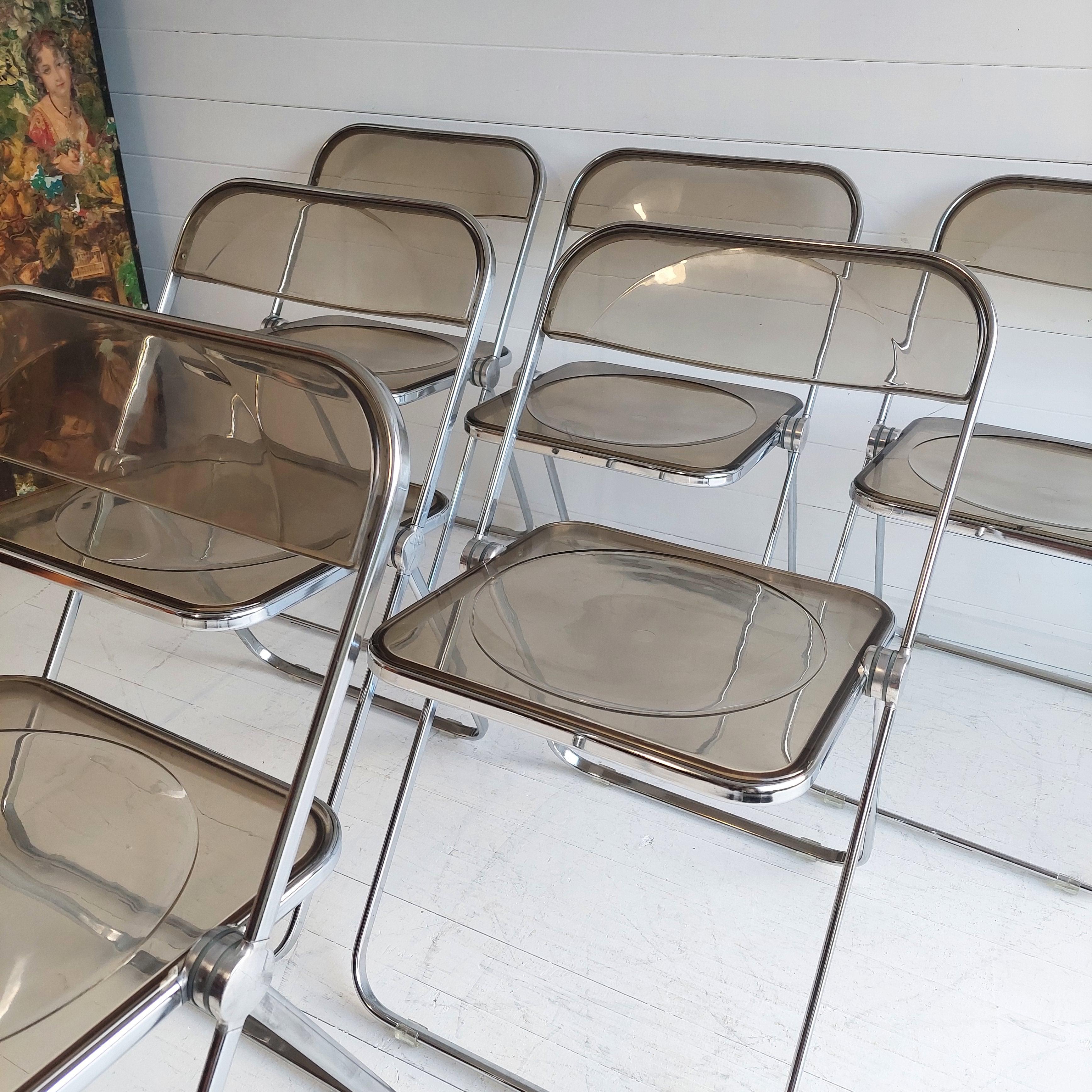 20th Century Plia Folding Chairs by Giancarlo Piretti for Castelli 60/70s Set of 4 For Sale