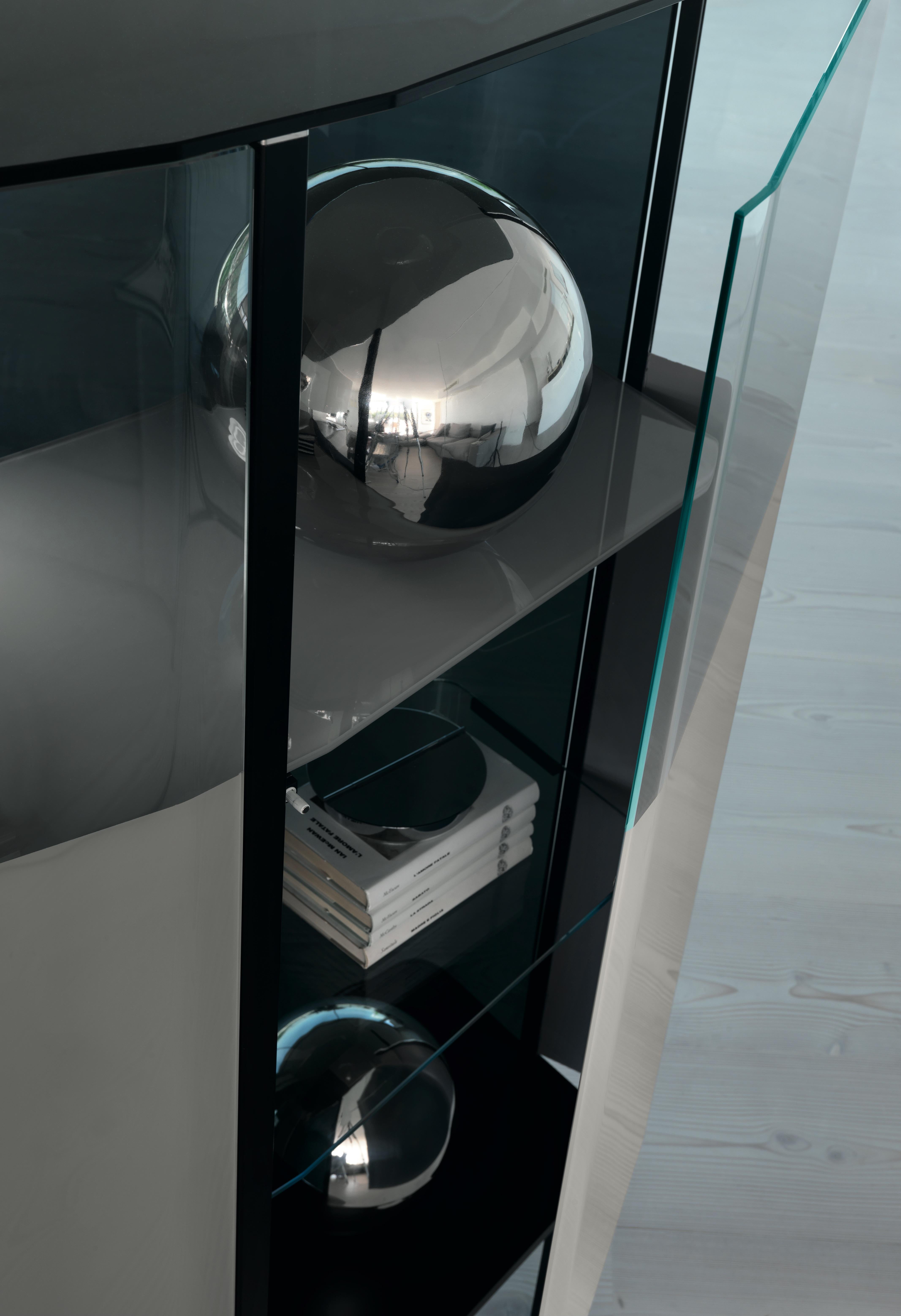 Italian Plie Cabinet in Powder Grey by Studio Klass for Fiam For Sale