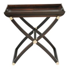 Mesa baja plegable Plie Ébano diseño contemporáneo de Giordano Viganò