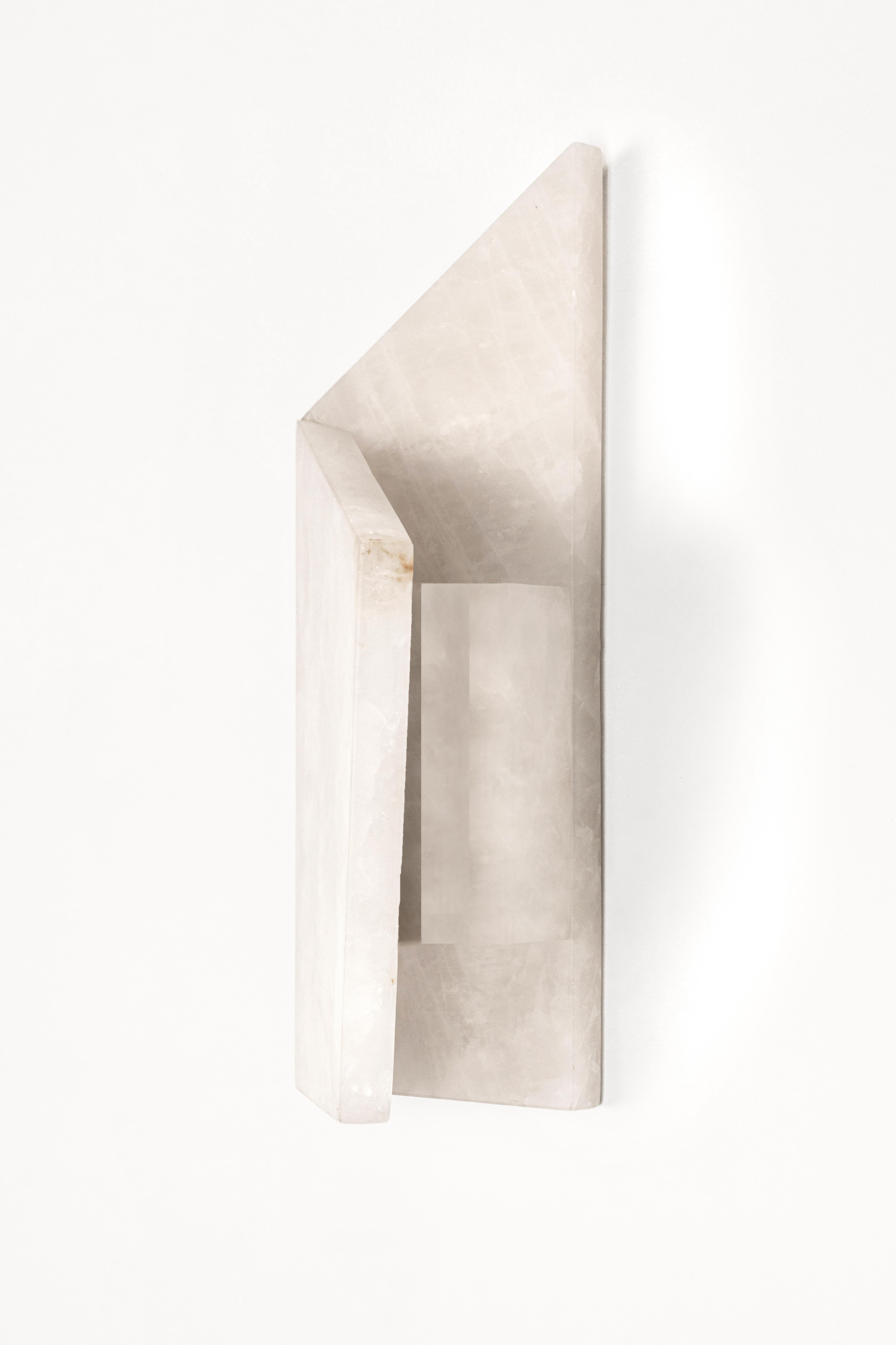 French Organic Shape, Golden Stone and Brass Light Sculpture by Marie Jeunet For Sale