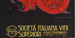 Original Vini di Lusso Italian wine vintage poster  1922