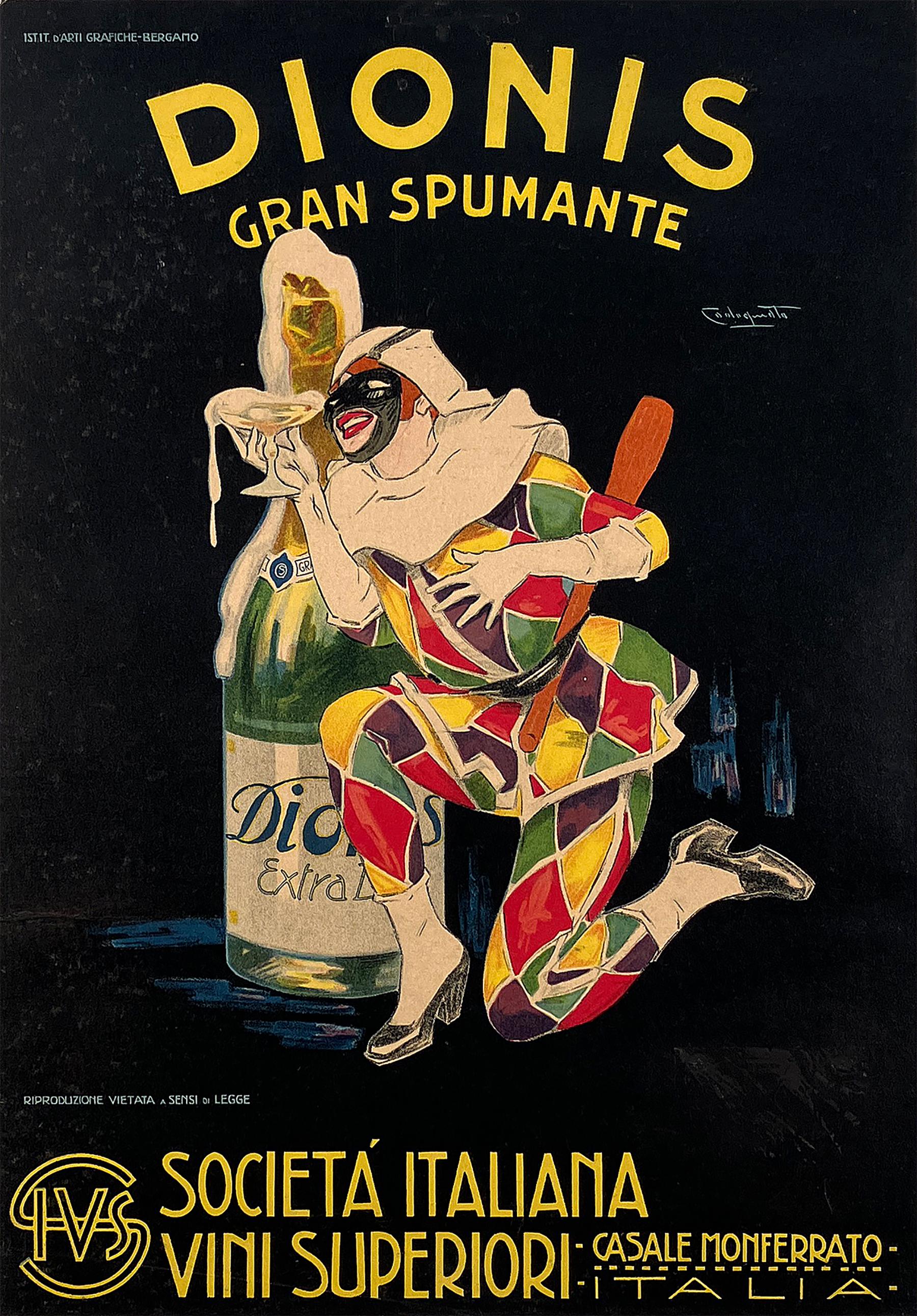Original Vintage Italian Poster for Sparkling Wine - Dionis by Codognato - Print by Plinio Codognato