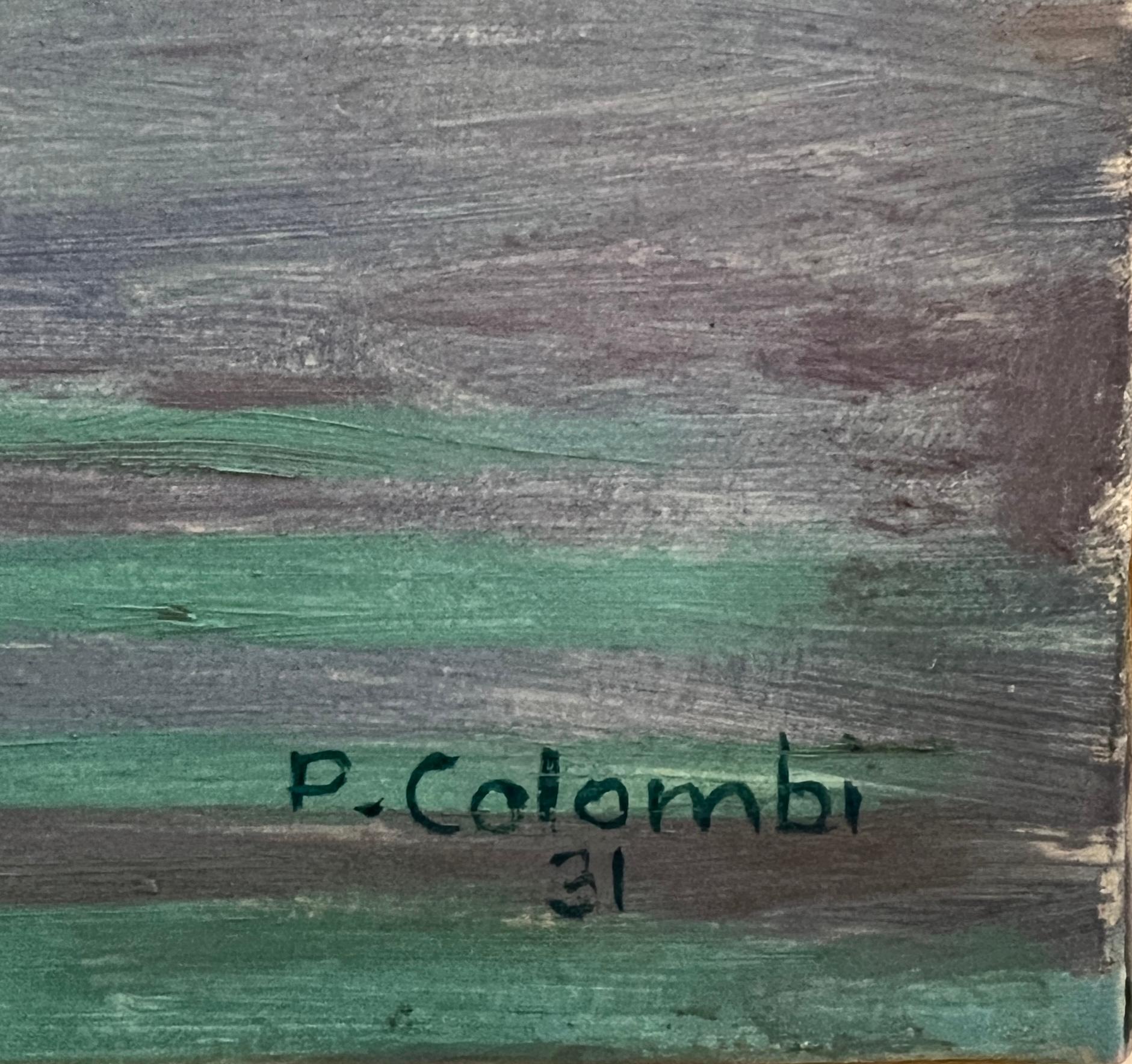 Paisaje lacustre - Landscape Painting Gris de Plinio Colombi