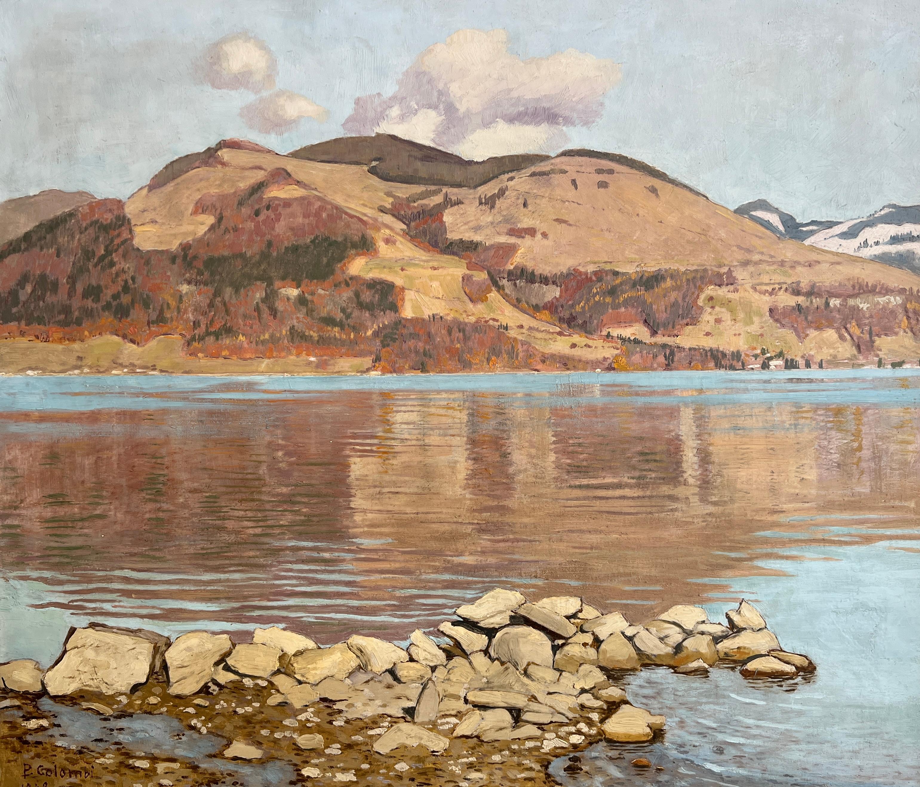Landscape Painting de Plinio Colombi - Paisaje rocoso
