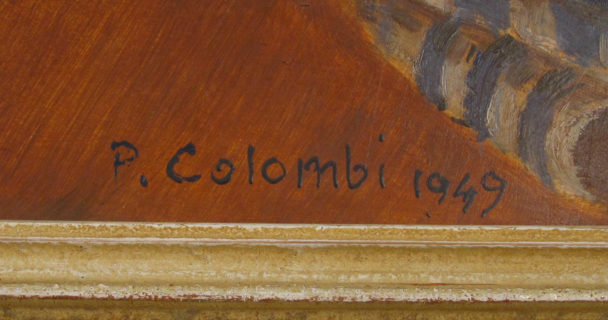 Plinio Colombi (1873 - 1951) Thistle Still Life - Oil Painting, 1949 Switzerland 2