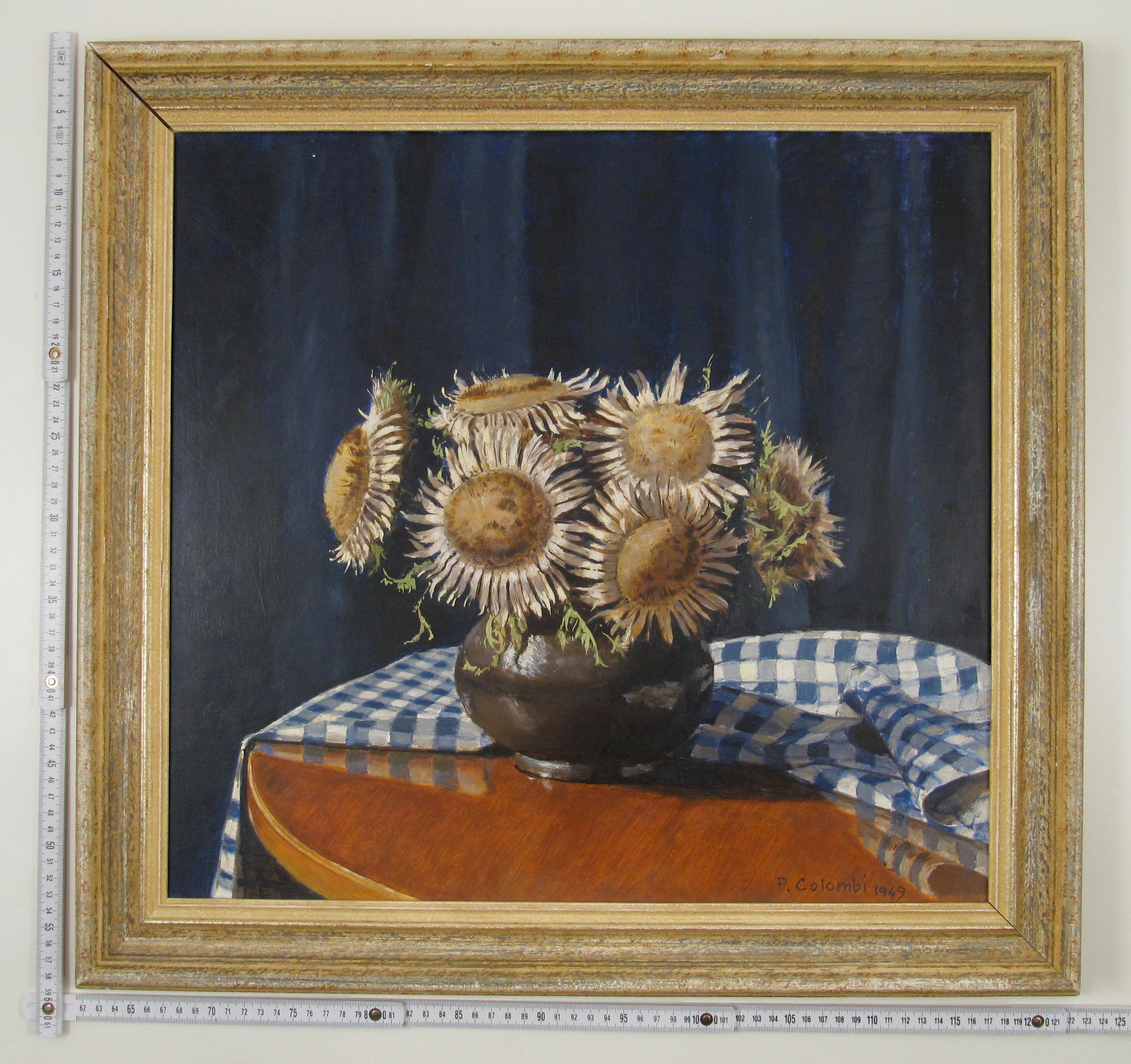 Plinio Colombi (1873 - 1951) Thistle Still Life - Oil Painting, 1949 Switzerland 4