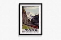 1937 original poster by Colombi  - Bernese Alps via the Lötschberg and Simplon