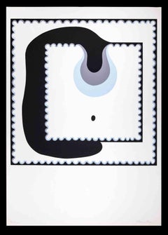 Composition abstraite - Lithographie originale de Plinio Mesciulam - 1973