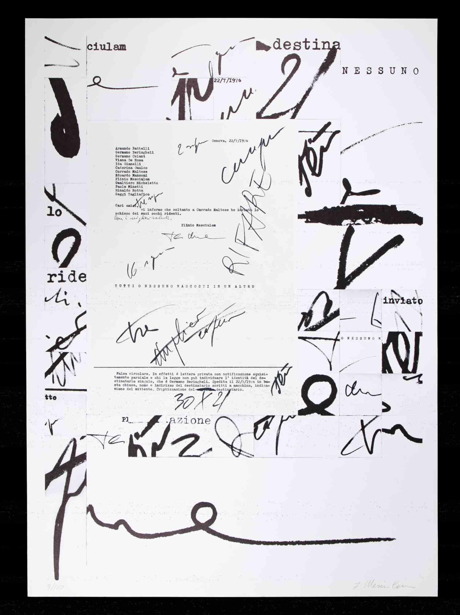 Abstract Composition is an Original Lithograph realized by Plinio Mesciulam in 1973.

Very good condition on a white cardboard.

Hand-signed and numbered by the artist on the lower margin.

Limite edition n.9 of 100 copies, editor " La Nuova Foglio