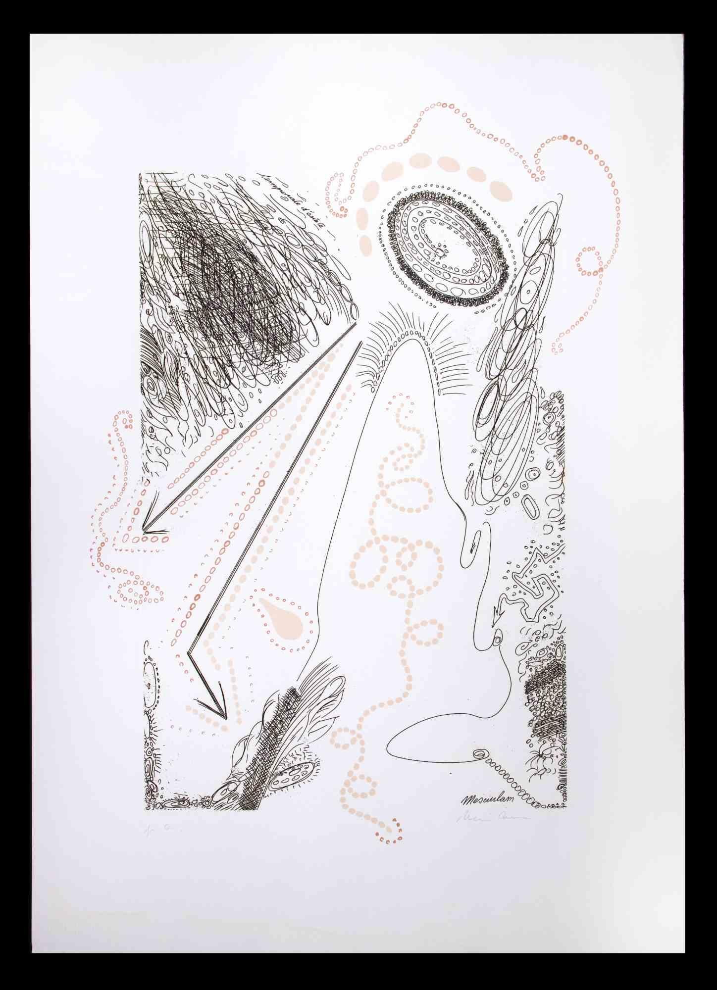 Composition abstraite est une lithographie originale réalisée par Plinio Mesciulam en 1973.

Très bon état sur un carton blanc.

Signé à la main et numéroté par l'artiste dans la marge inférieure.

Plinio Mesciulam (23 décembre 1926 - 19 mai 2021)