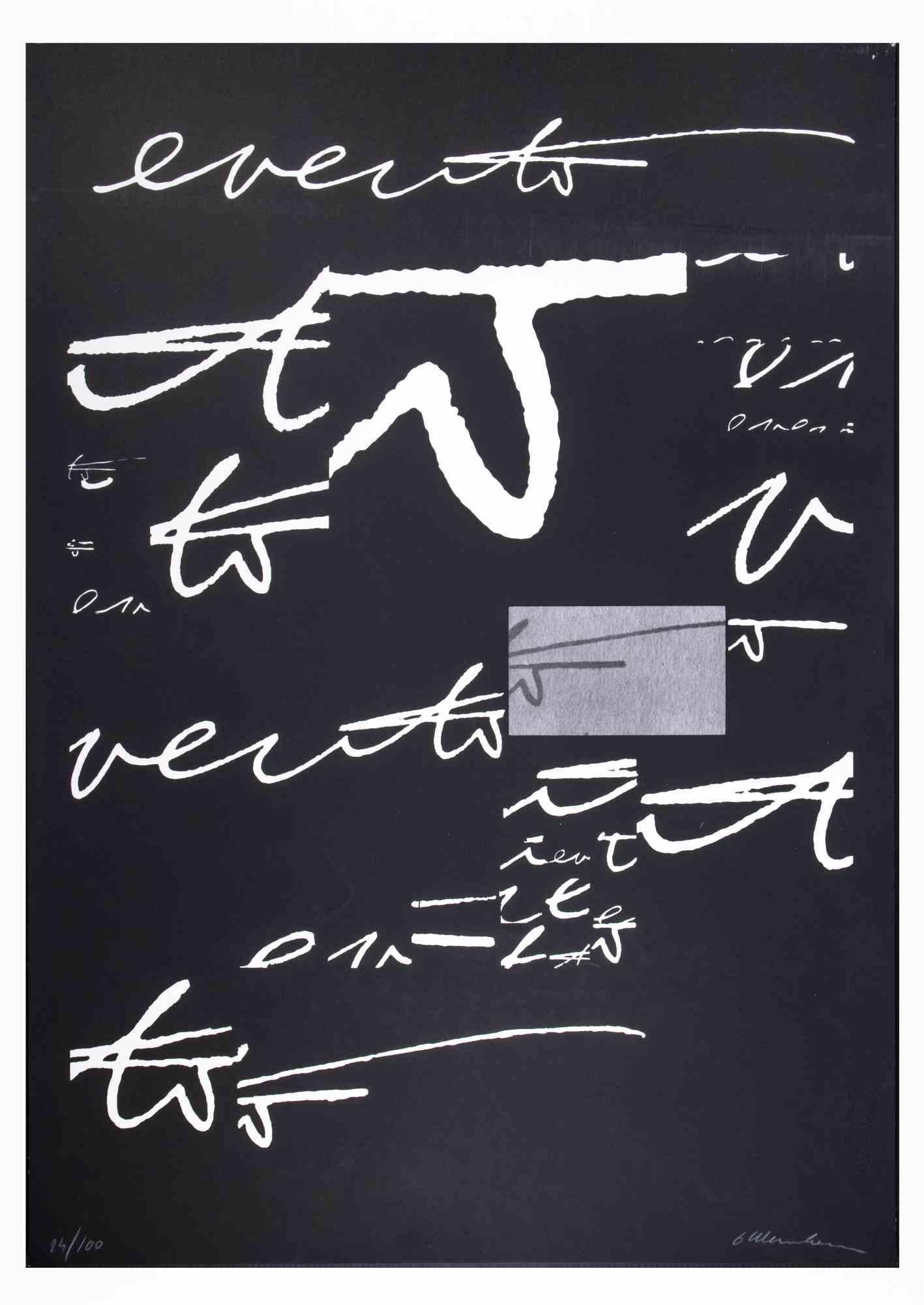 Composition abstraite - Impression sérigraphiée originale de Plinio Mesciulam - 1973