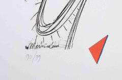 Il mulino di Don Chisciotte - Litografia originale di Plinio Mesciulam - 1973