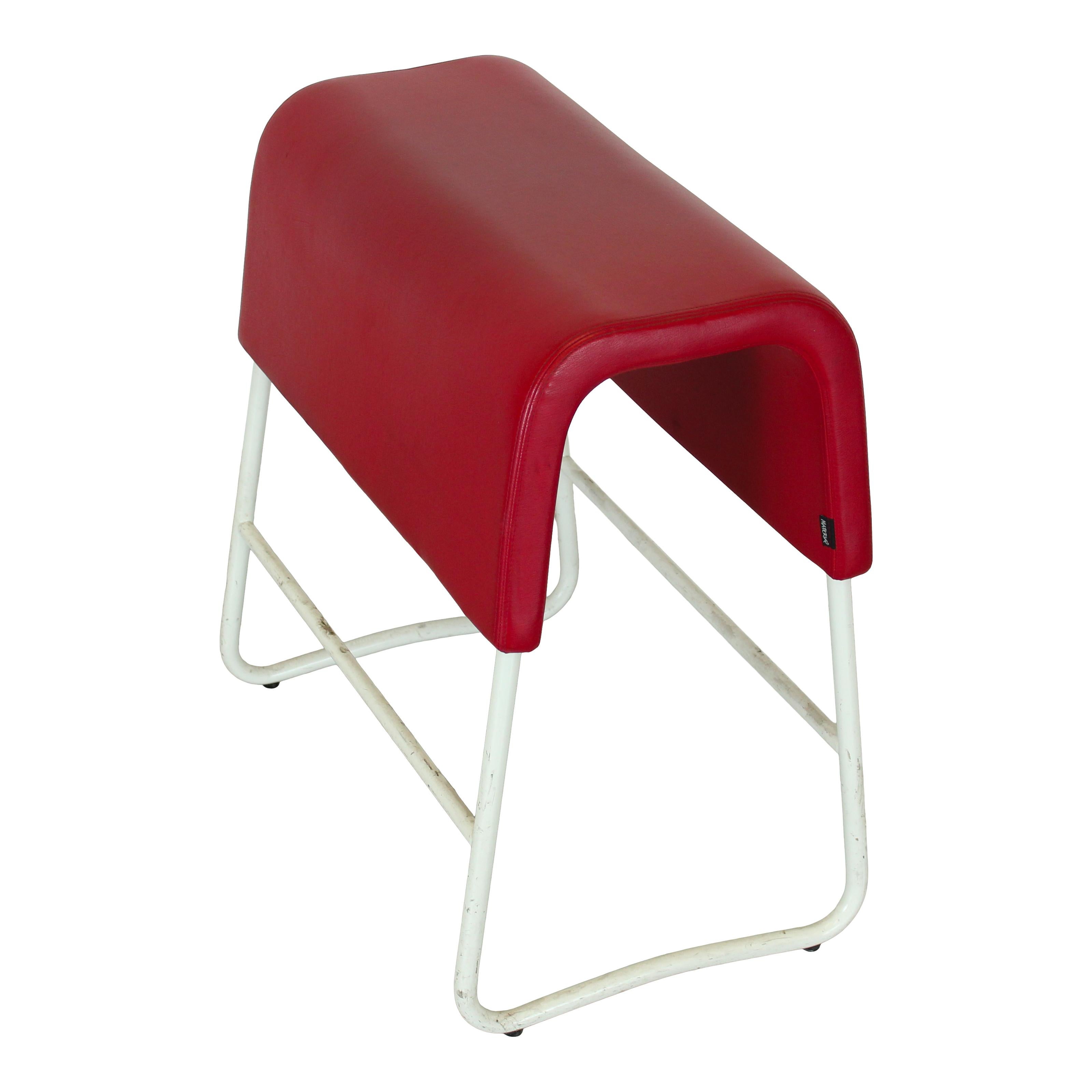 Plint Stool by Sandin & Bülow for Materia in Red Leather, Sweden, 2002 (Lackiert) im Angebot