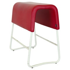Plint Stool by Sandin & Bülow for Materia in Red Leather, Sweden, 2002