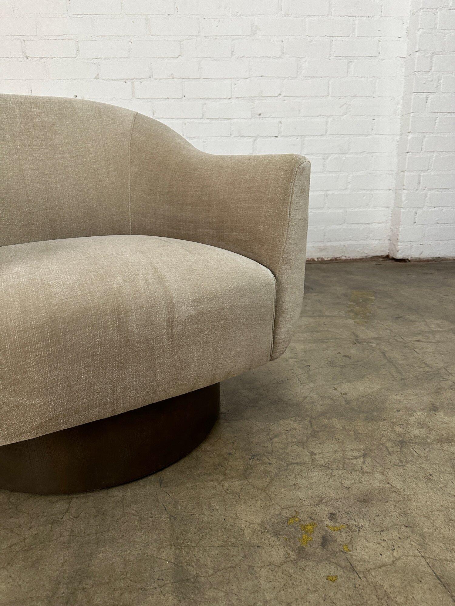 Plinth Base Barrel Lounge Chair For Sale 1