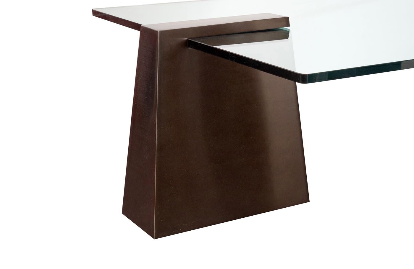 American Bronze Plinth Cocktail Coffee Table For Sale
