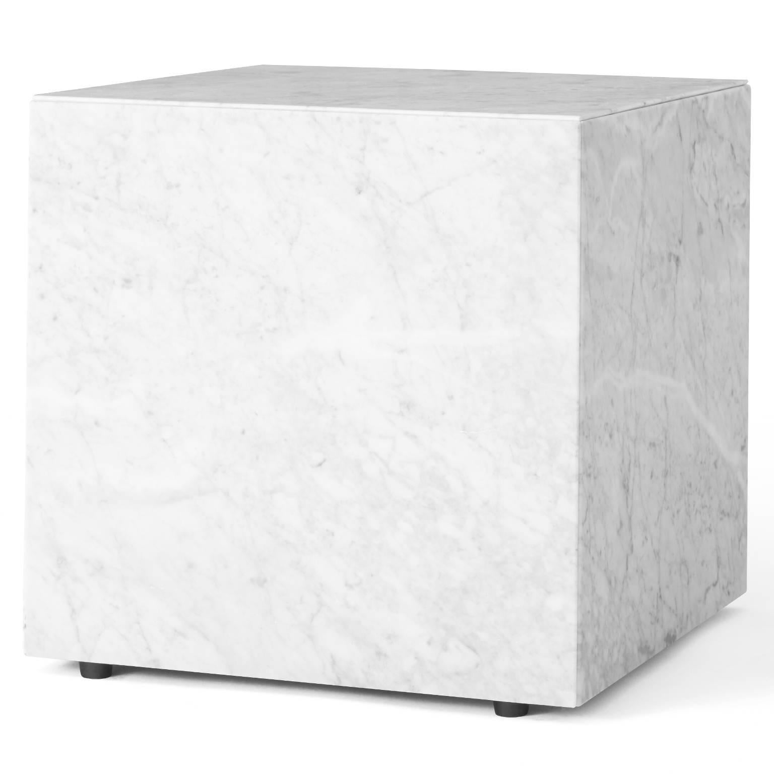 Scandinavian Modern Plinth, Cubic, Black Marble