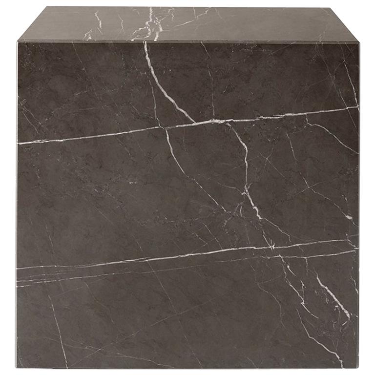 Plinth, Cubic, Grey Marble For Sale