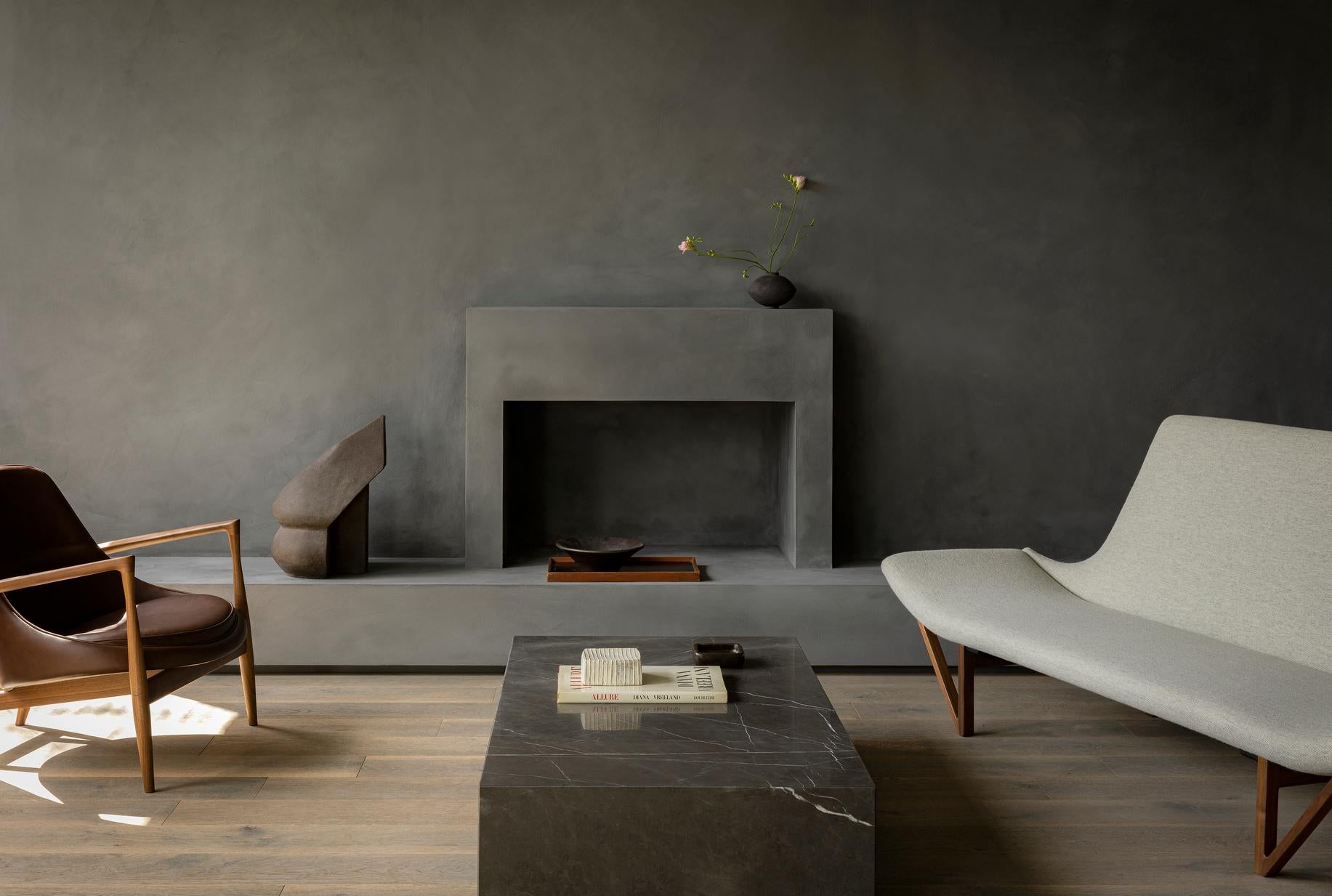 Minimalist Plinth Grand Lounge Table in Grey, Brown Kendzo Marble, Norm Architects for Audo For Sale
