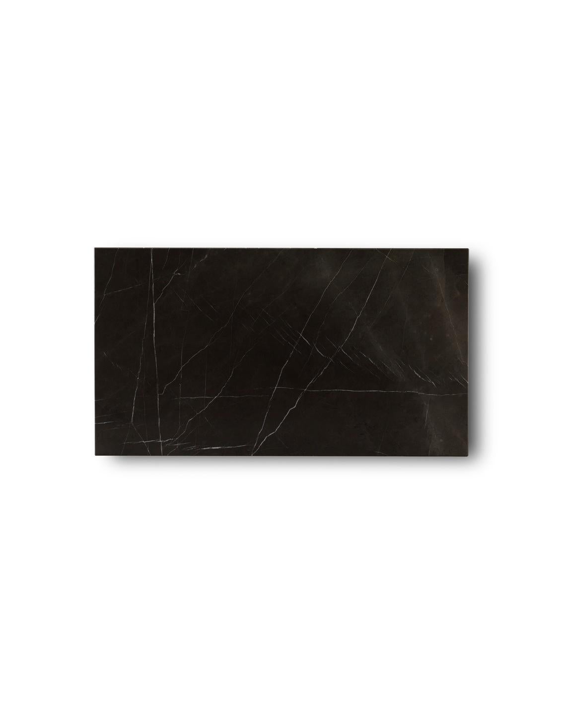 Contemporary Plinth Grand Lounge Table in Grey, Brown Kendzo Marble, Norm Architects for Audo For Sale