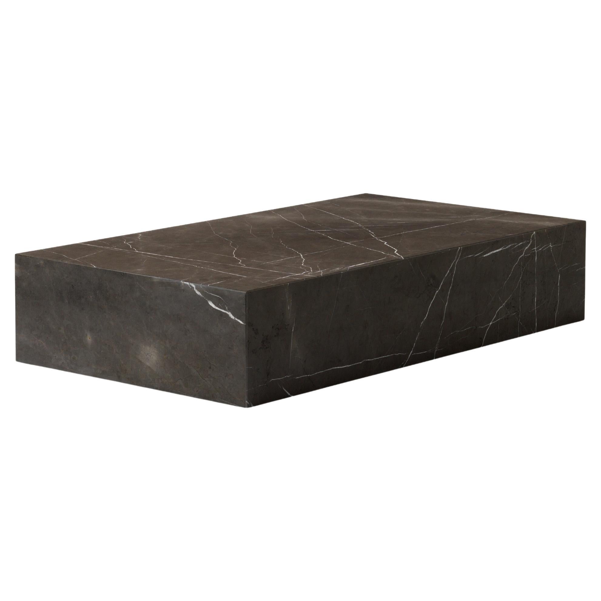 Plinth Grand Lounge Table in Grey, Brown Kendzo Marble, Norm Architects for Audo
