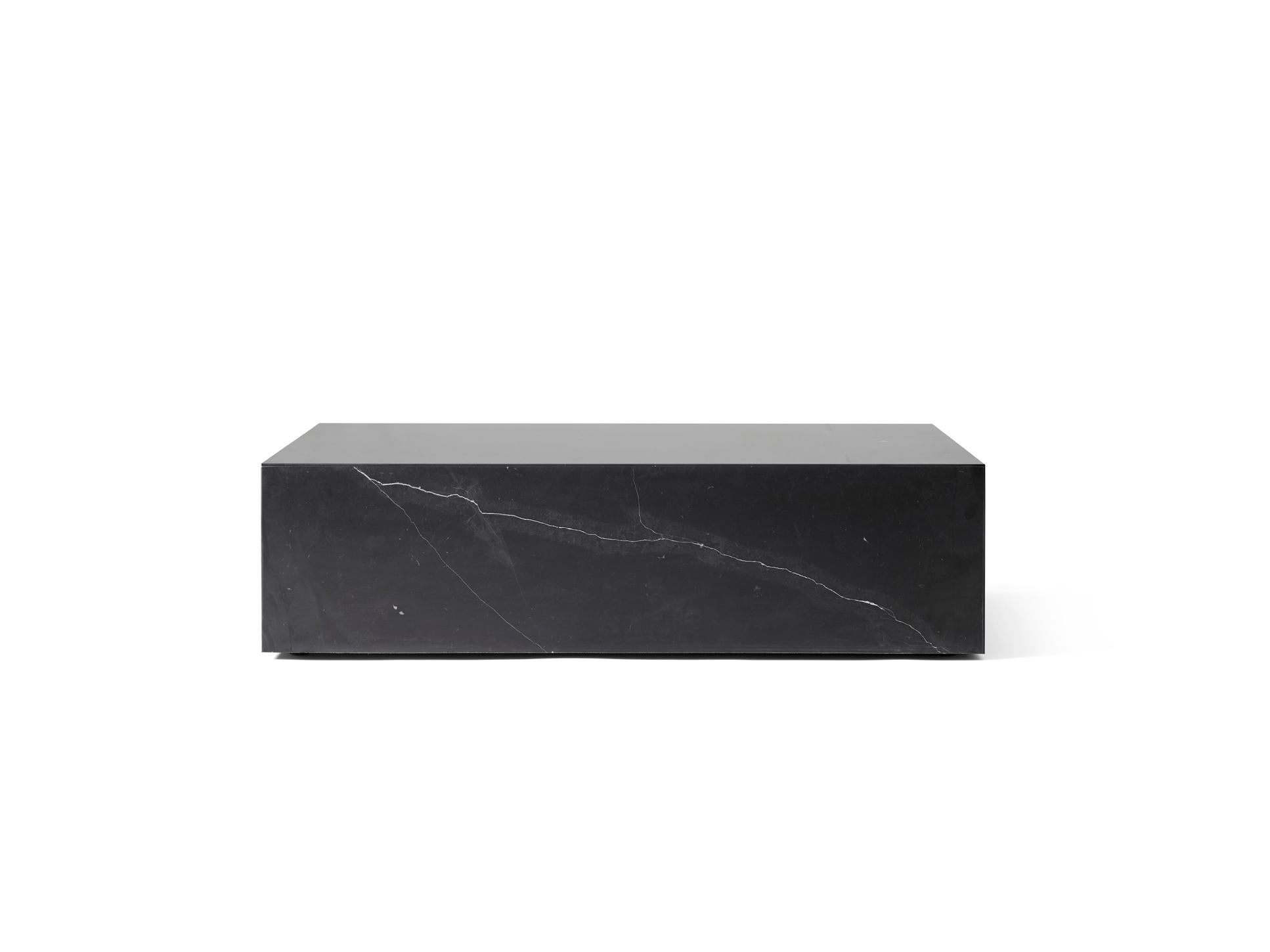 Minimalist Plinth Low Lounge Table in Black/Nero Marquina Marble - Norm Architects for Audo For Sale