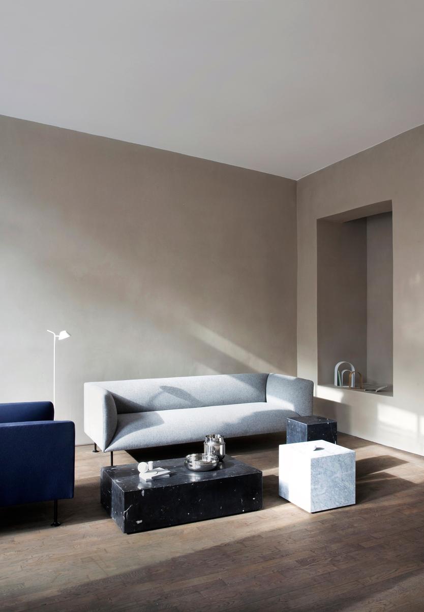 Contemporary Plinth Low Lounge Table in Black/Nero Marquina Marble - Norm Architects for Audo For Sale