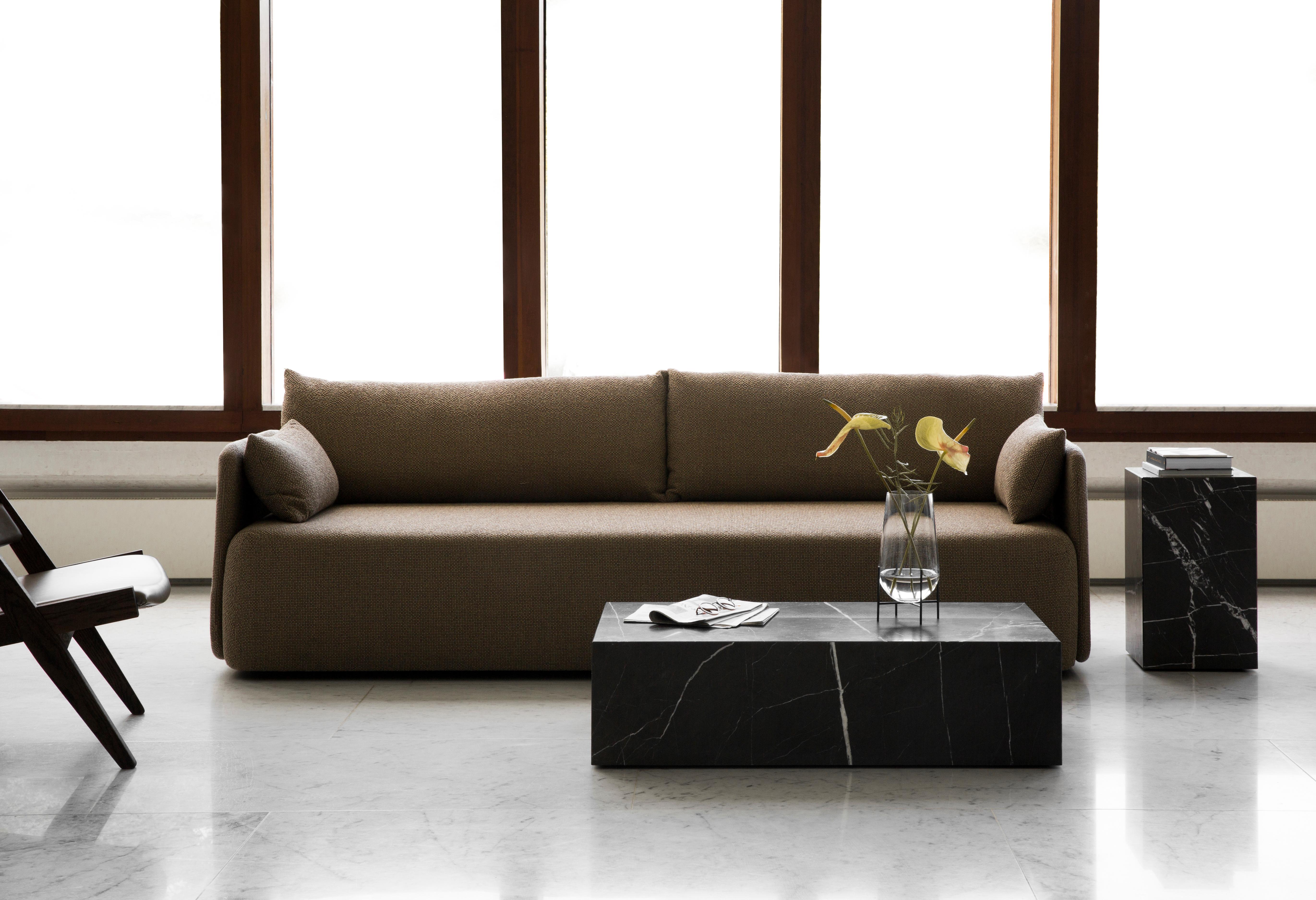 Plinth Low Lounge Table in Grey, Brown Kendzo Marble by Norm Architects for Audo For Sale 4