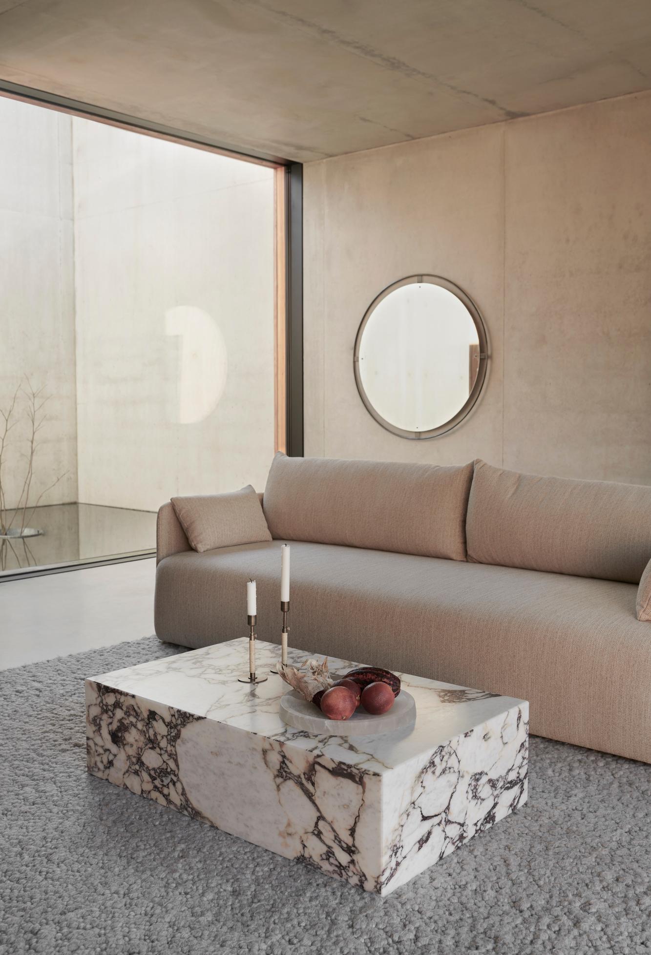 Plinth Low Lounge Table in Rose, Calacatta Viola Marble-Norm Architects for Audo For Sale 6