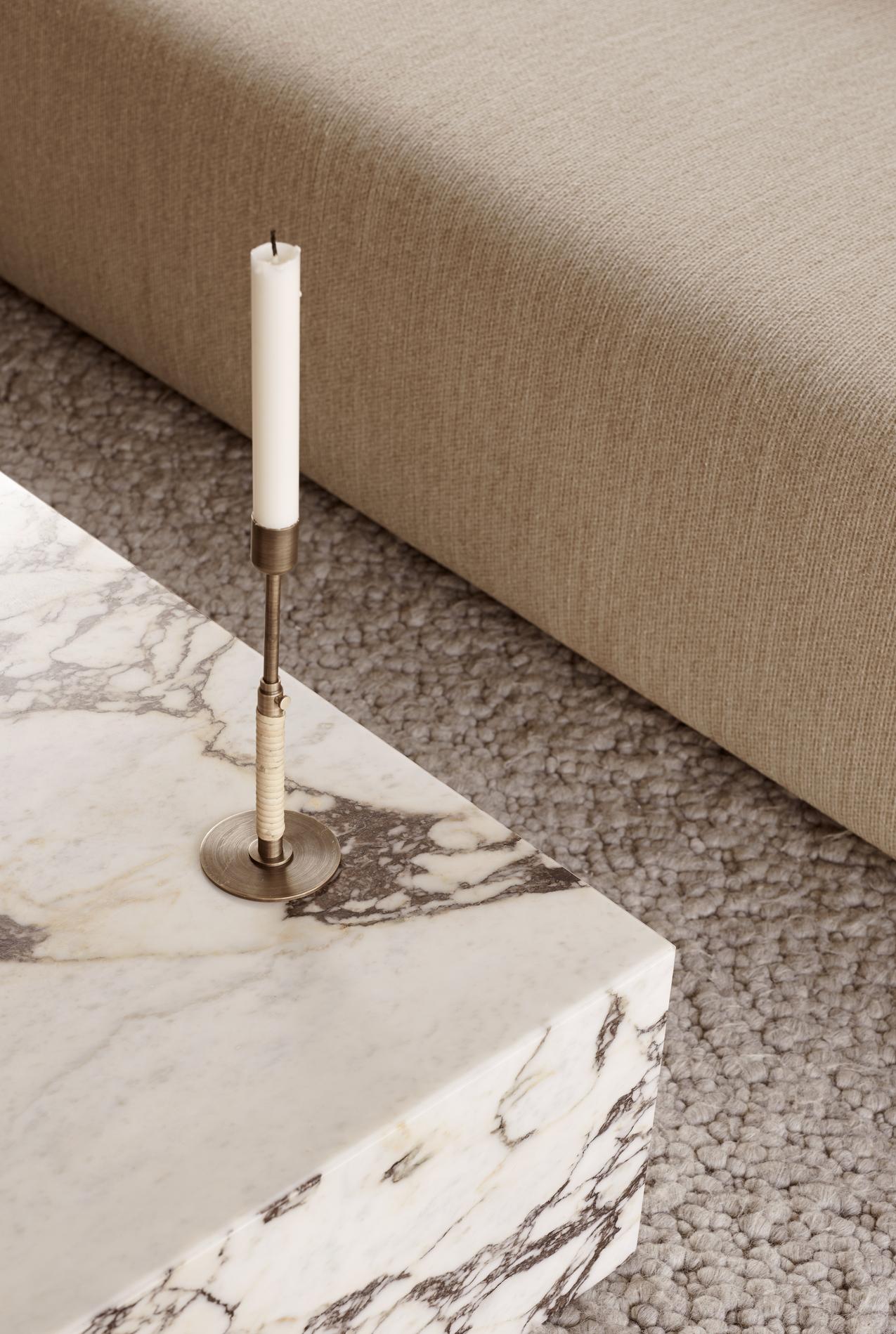 Plinth Low Lounge Table in Rose, Calacatta Viola Marble-Norm Architects for Audo For Sale 9