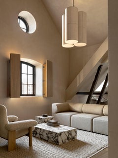 Tavolo da salotto basso Plinth in Rosa, Marmo Calacatta Viola-Norm Architects per Audo