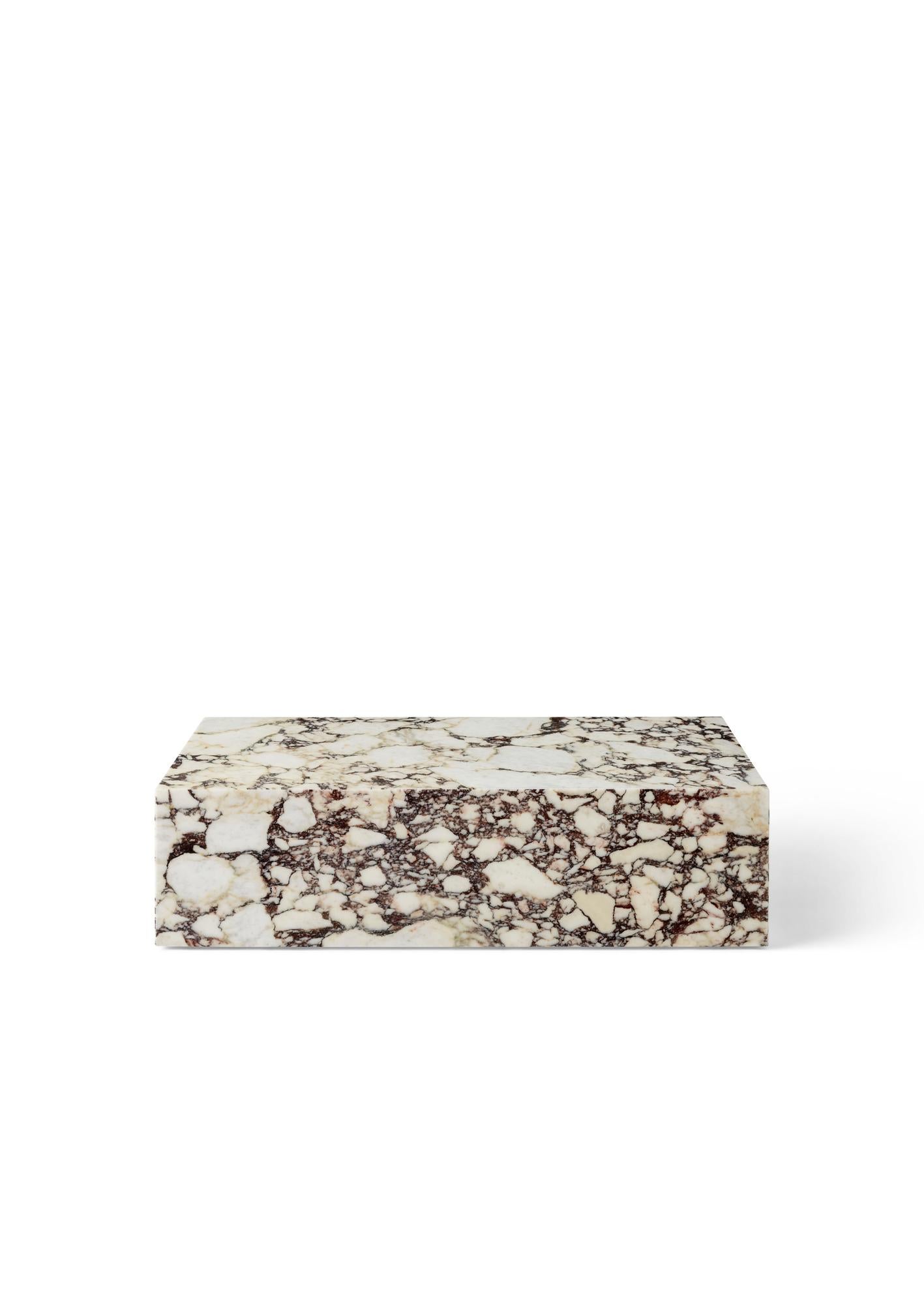 Chinese Plinth Low Lounge Table in Rose, Calacatta Viola Marble-Norm Architects for Audo For Sale