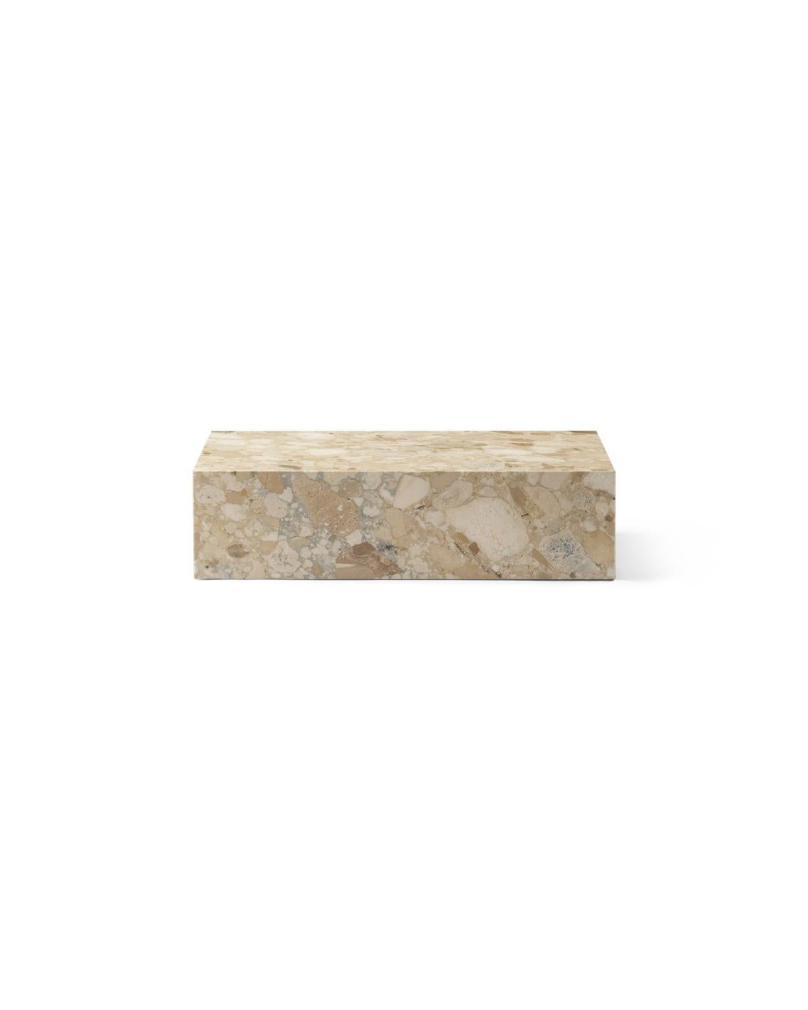 Chinese Plinth Low Lounge Table in Sand Kunis Breccia Stone by Norm Architects for Audo For Sale