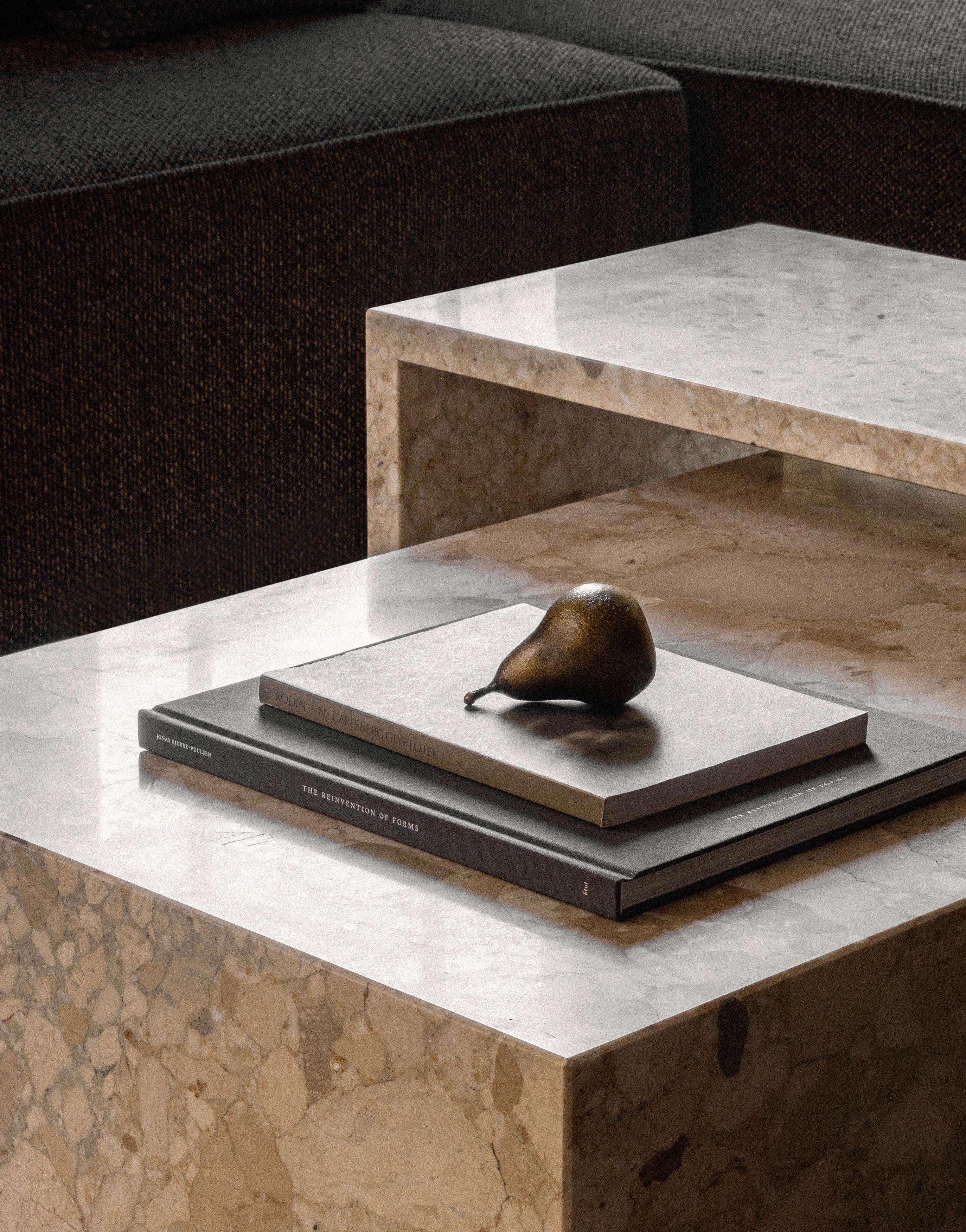 Contemporary Plinth Low Lounge Table in Sand Kunis Breccia Stone by Norm Architects for Audo For Sale