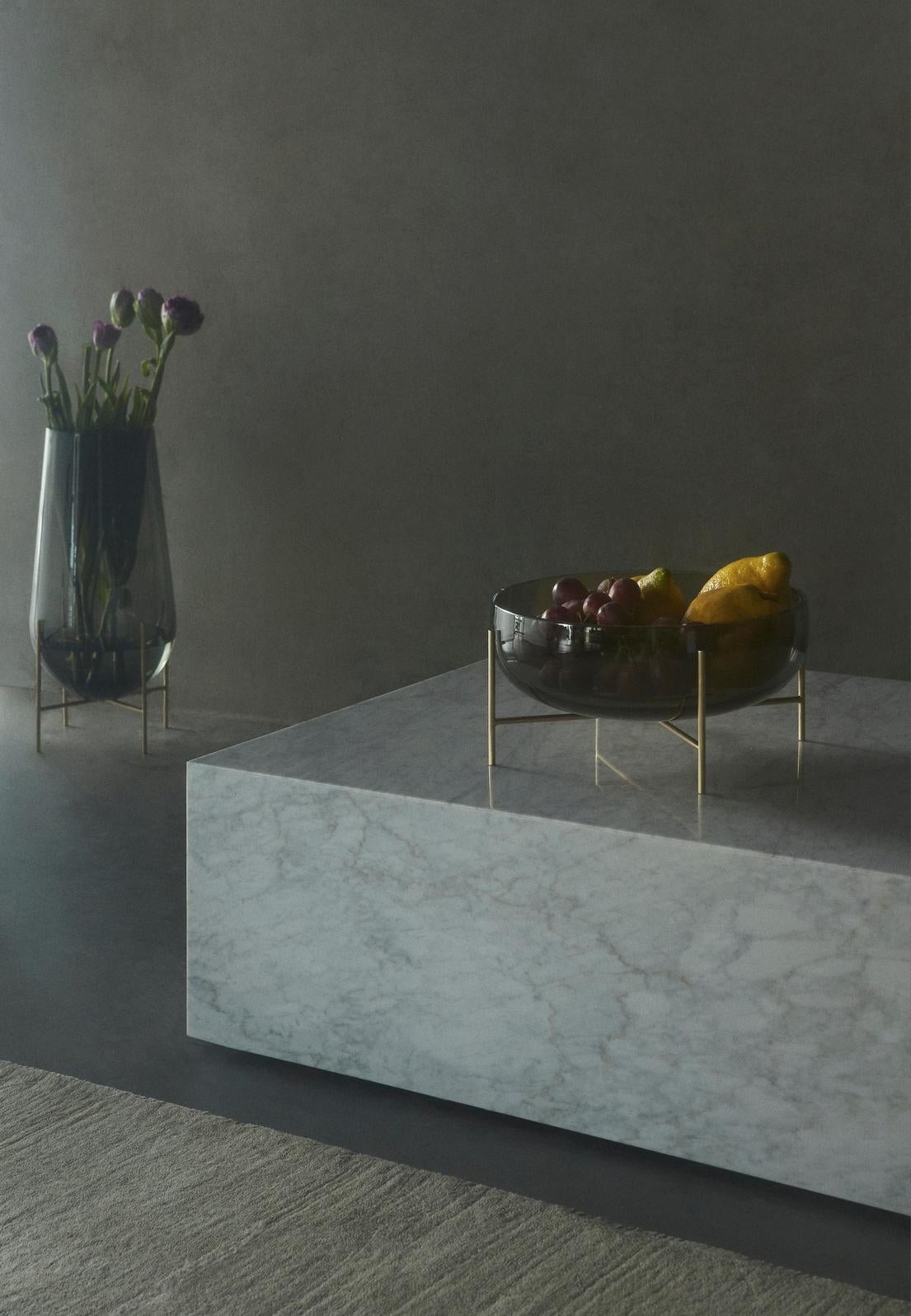 Plinth Low Lounge Table in White, Carrara Marble, by Norm Architects for Audo For Sale 7