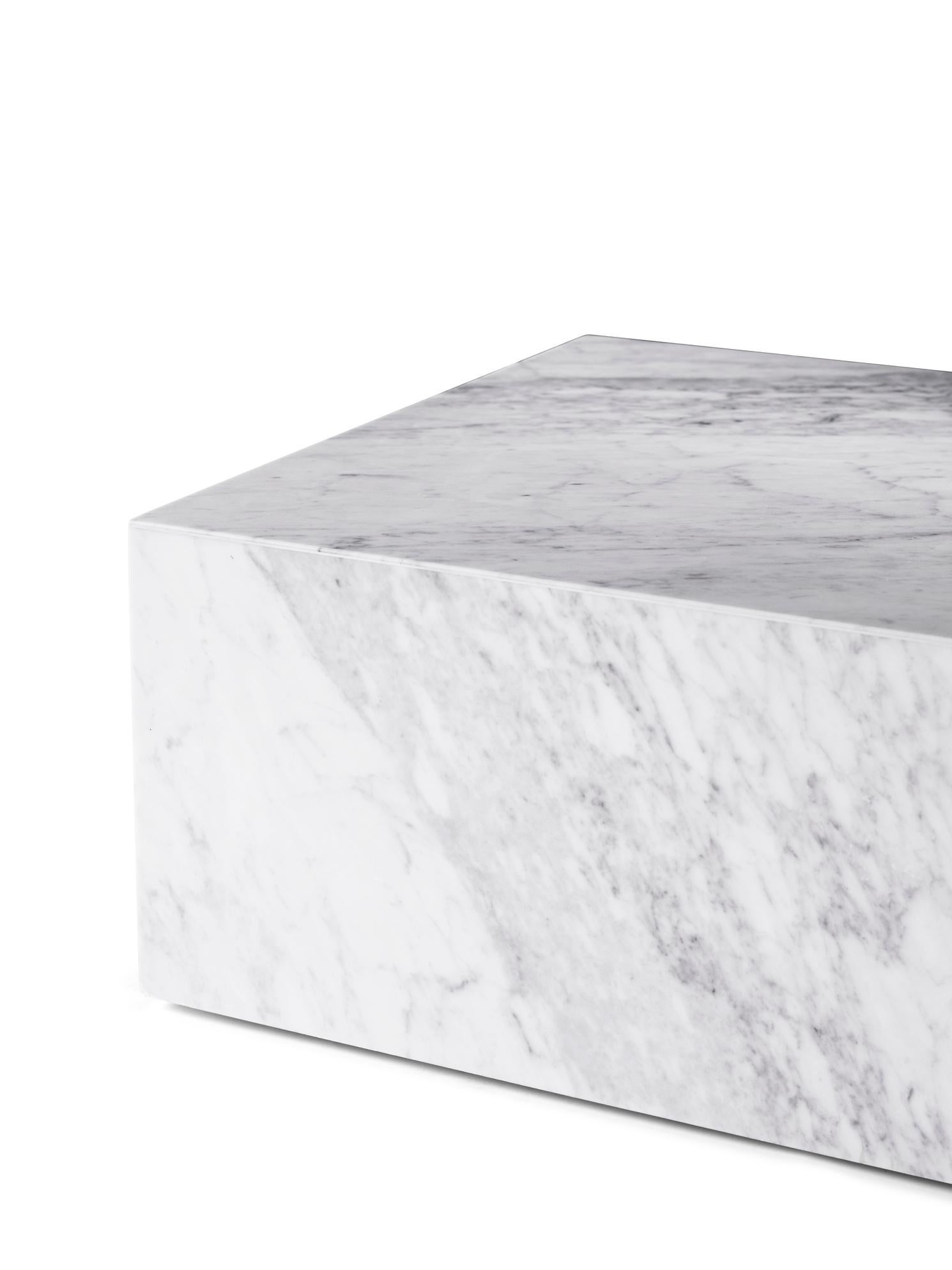 Chinese Plinth Low Lounge Table in White, Carrara Marble, by Norm Architects for Audo For Sale